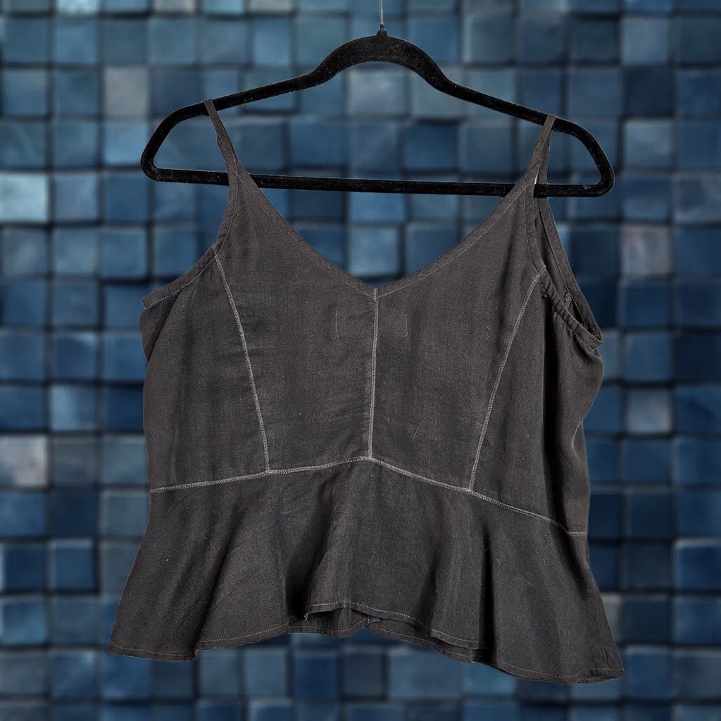 Anthropologie Cloth & Stone Tank Top S Black Button Front Cami Sleeveless Casual Womens Regular Size S / US 4 / IT 40 - 1 Thumbnail