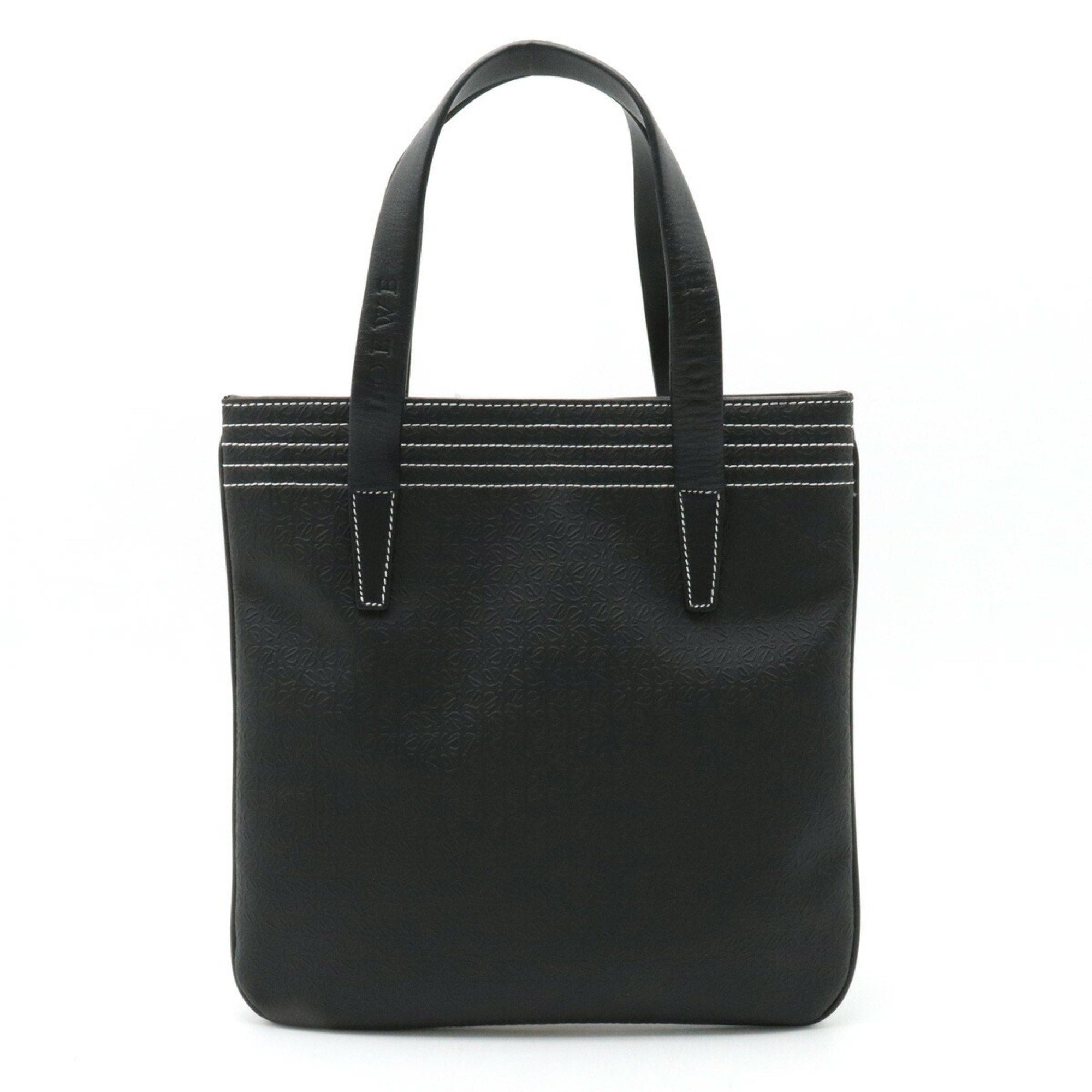 image of Loewe Repeat Anagram Handbag Bag Pvc Leather Black White, Women's