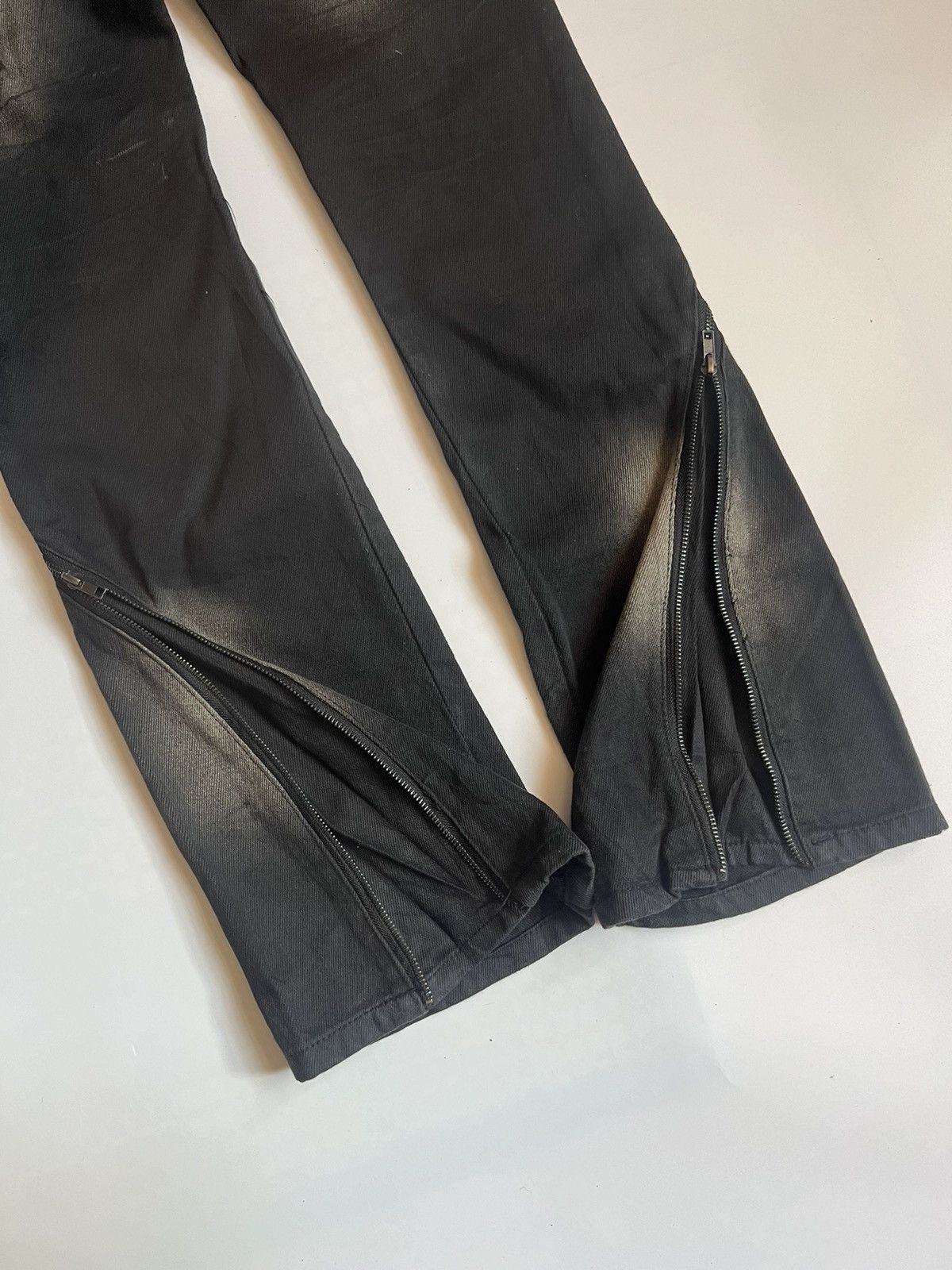 Japanese Brand Roshell Zipper Flare Bondage Distressed Denim Size US 31 - 12 Thumbnail