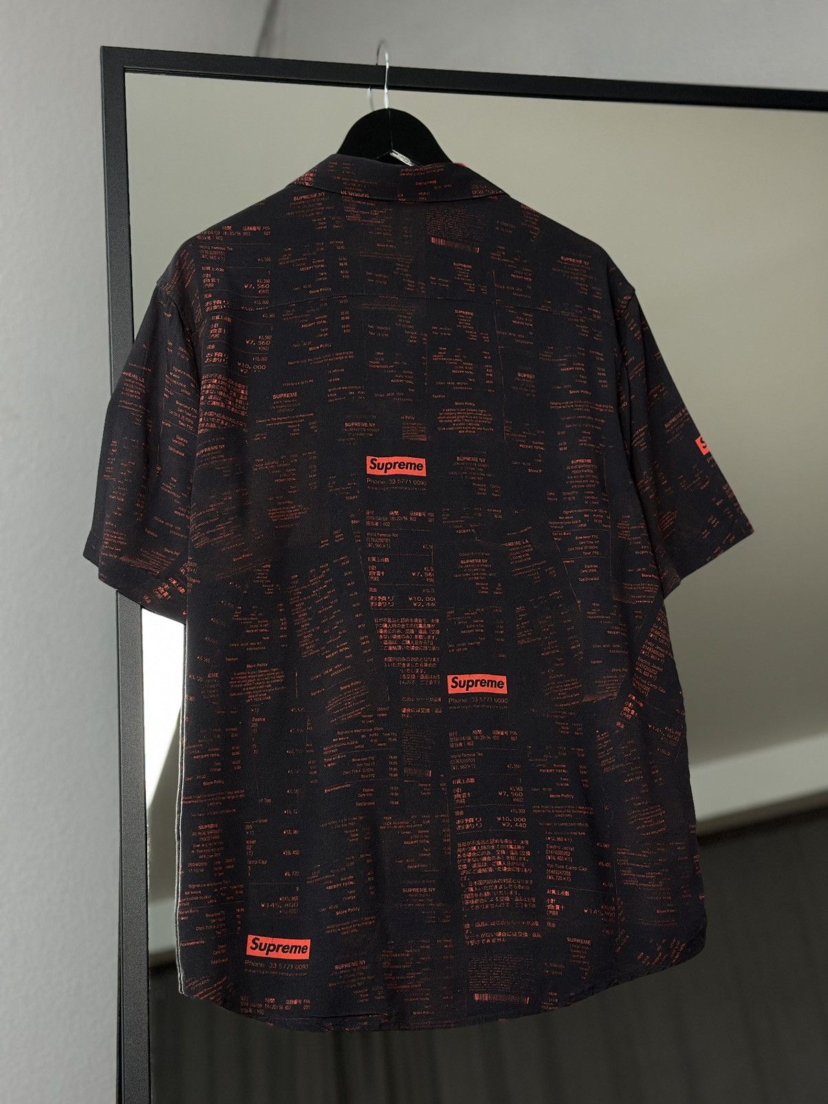 Supreme Vintage Supreme Receipts Rayon Shirt Black Men FW20 VISCOSE Size US M / EU 48-50 / 2 - 11 Thumbnail