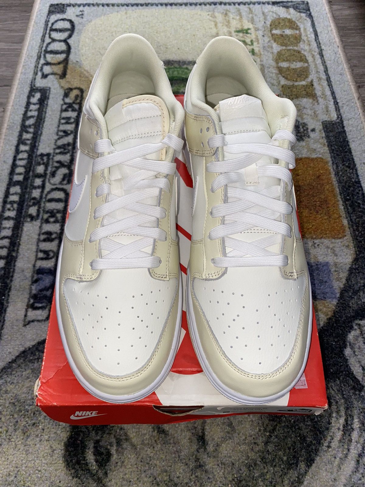 image of Nike Dunk Low Coconut Milk Shoes in Sail White, Men's (Size 12)