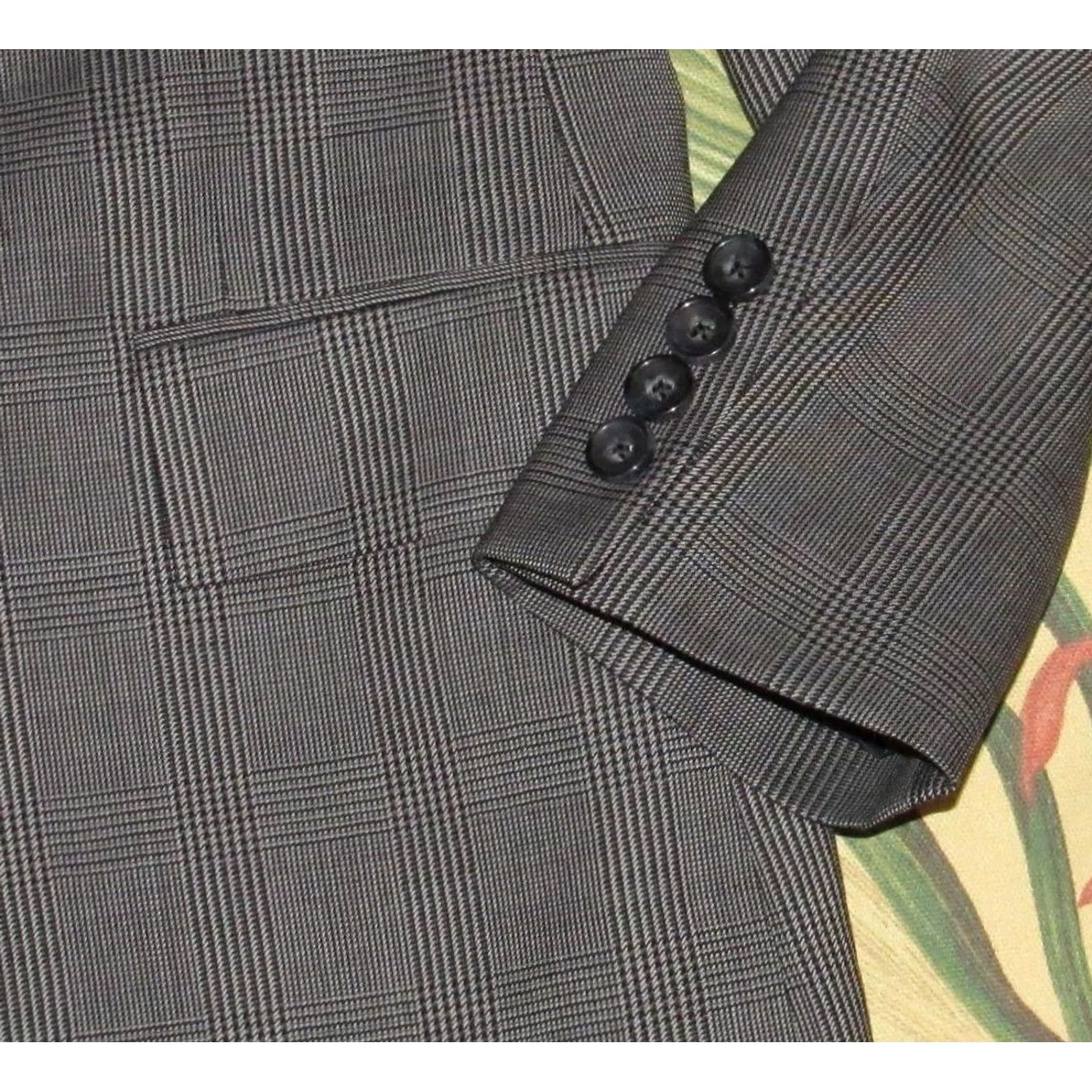 Vintage J CREW Thompson Black Wool Glen Plaid Blazer Jacket 34 Short NWT Mens Blazer Size US 34 / EU 50 - 3 Thumbnail
