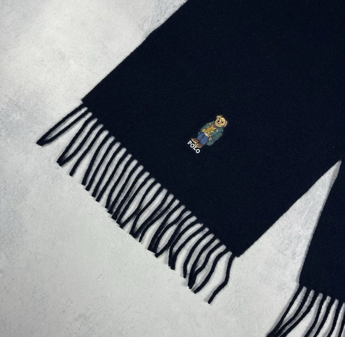 Polo Ralph Lauren Polo Ralph Lauren Bear 100% Virgin Wool Scarf One Size Navy Size ONE SIZE - 6 Thumbnail