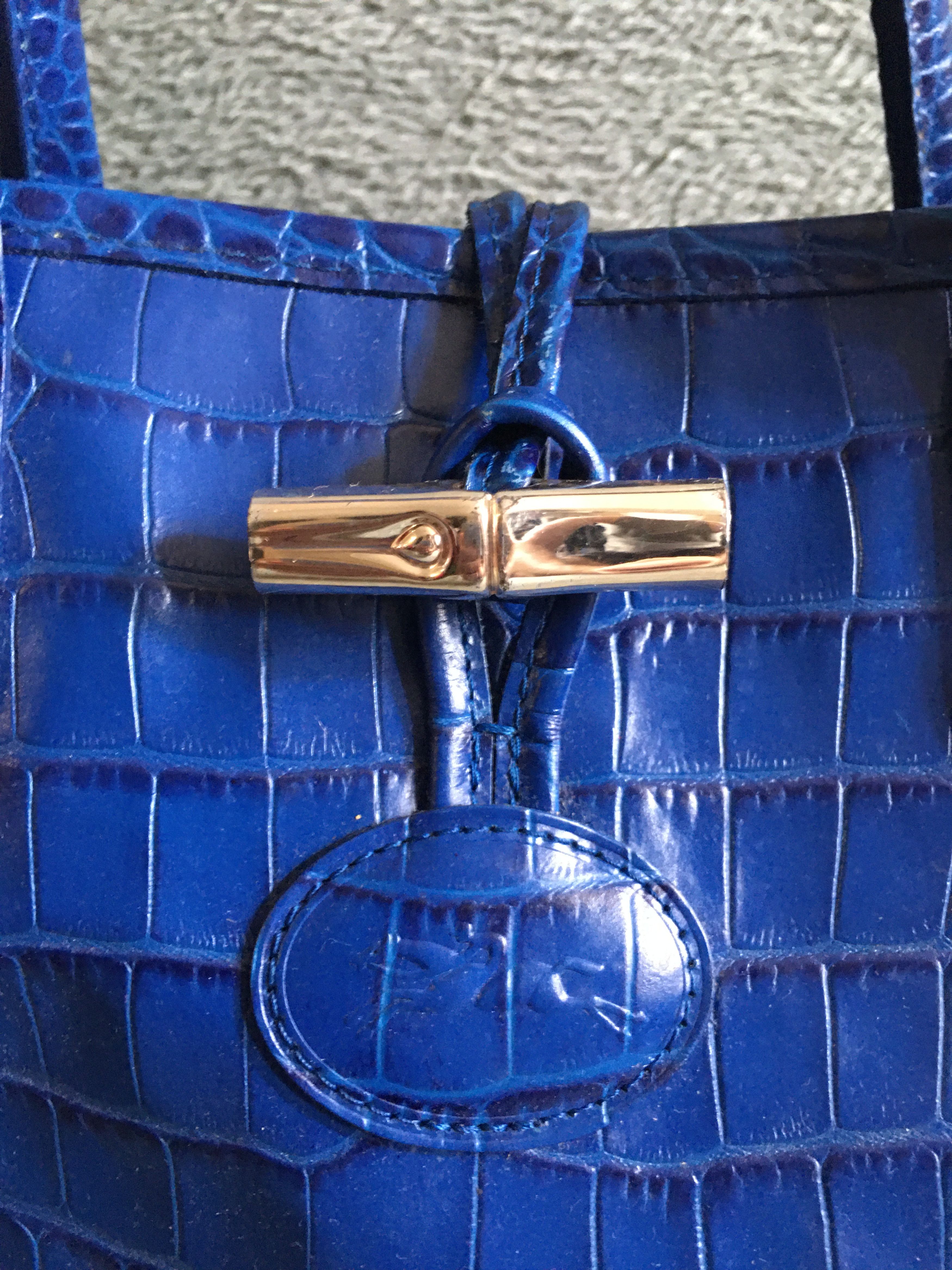 Longchamp LONGCHAMP Roseau Crocodile Embossed Leather Bag Handbag Size ONE SIZE - 3 Thumbnail
