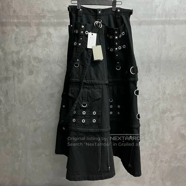 Balenciaga Balenciaga Black Denim Skirt with Metal Details. Size US 38 / EU 54 - 2 Thumbnail