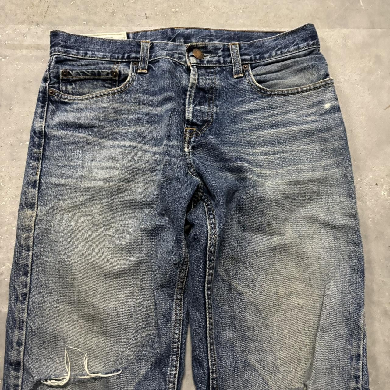 Japanese Brand × Vintage Crazy Vintage Y2K/2000s Grunge Faded Wash Distressed Denim Jeans! Size US 30 / EU 46 - 5 Thumbnail