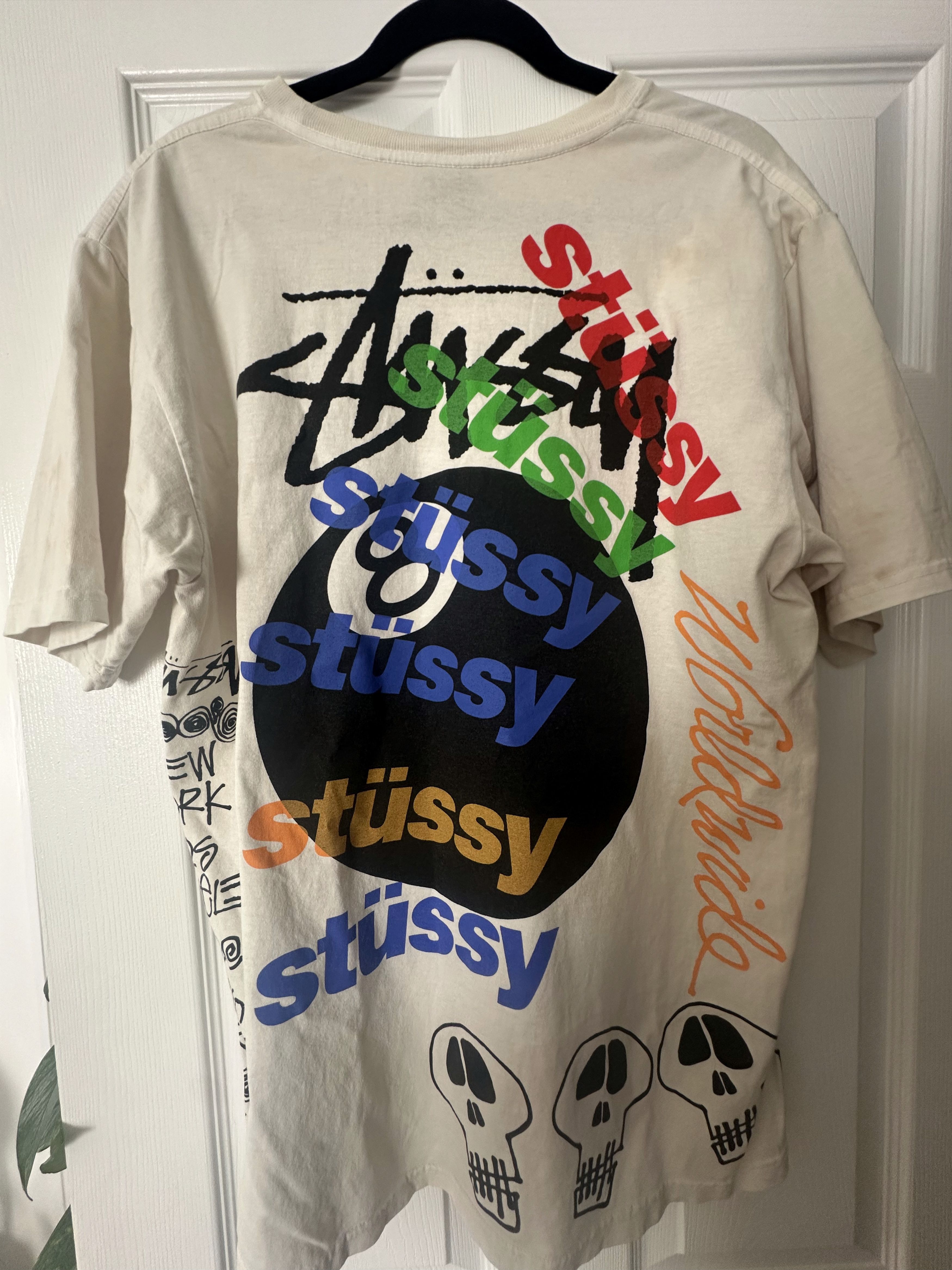 Stussy Stussy Worldside 8-Ball and Skull Short-Sleeve T-Shirt 