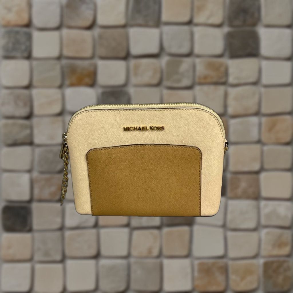 Michael Kors Michael Kors Jet Set Crossbody Bag Womens Leather Adjustable Chain Strap Peanut Brown Beige 8.5in 7in Medium Size ONE SIZE - 1 Thumbnail
