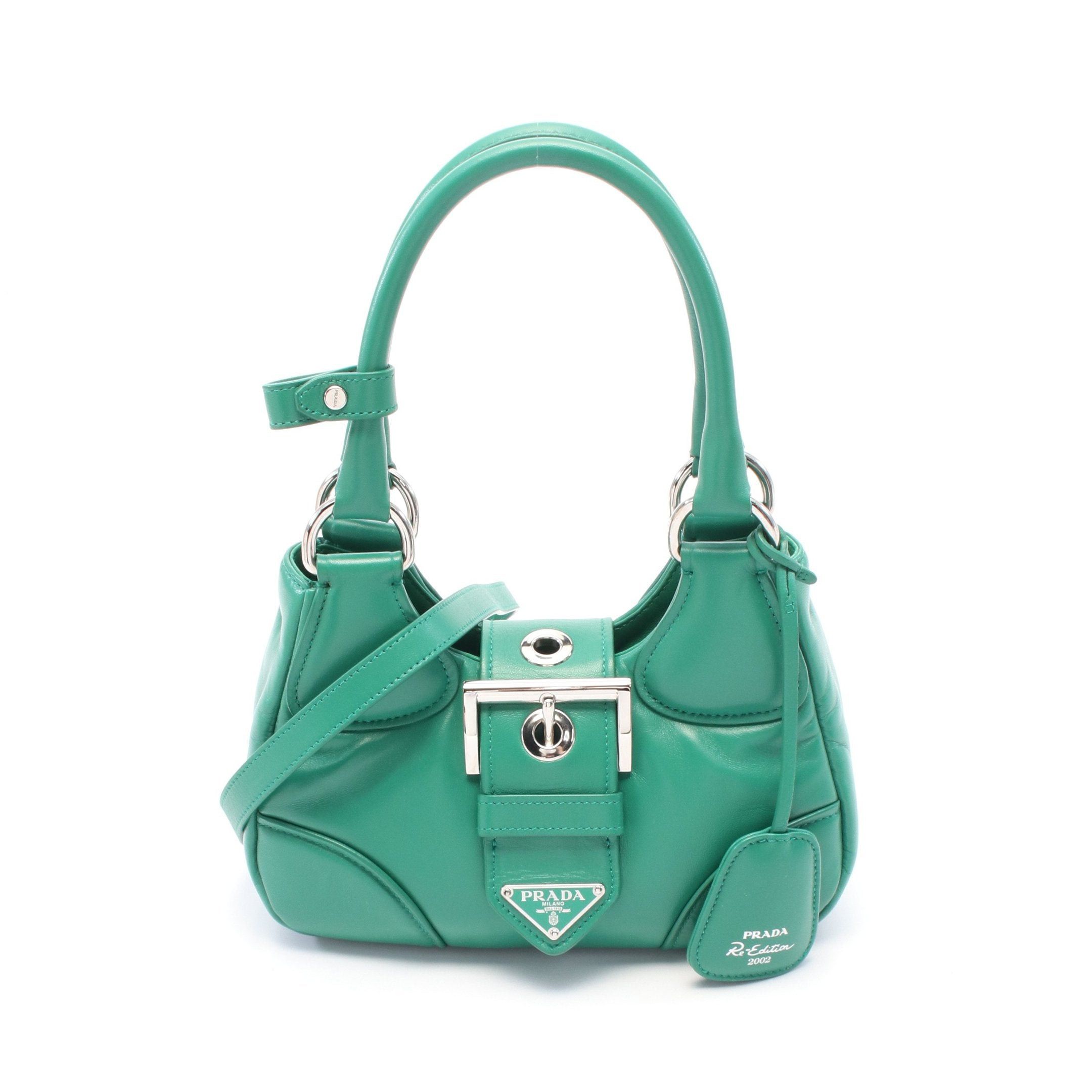 Prada Prada Moon Handbag Leather Green Size ONE SIZE - 1 Thumbnail