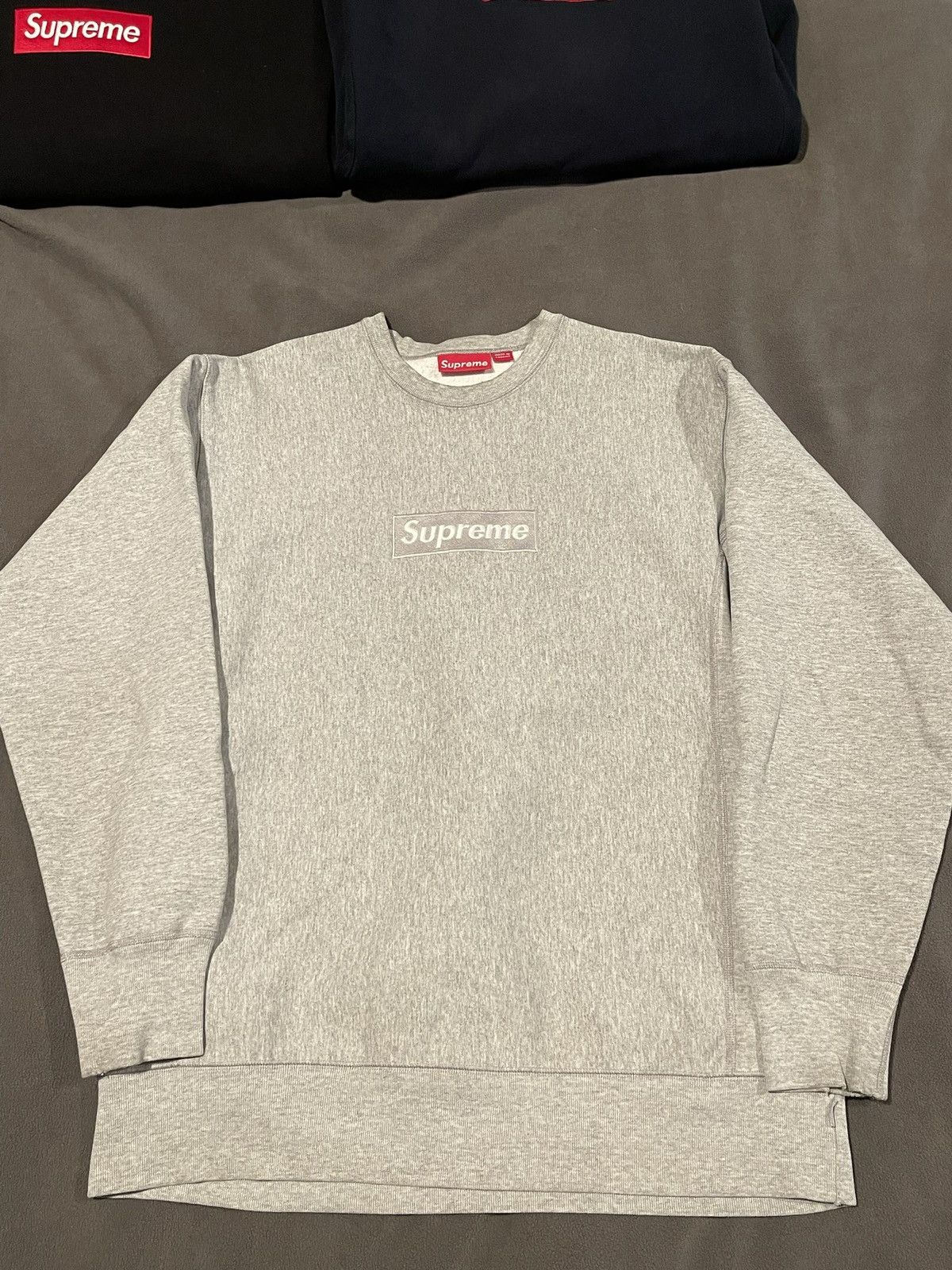 Supreme Supreme grey Box logo crewneck Size US XL / EU 56 / 4 - 8 Thumbnail