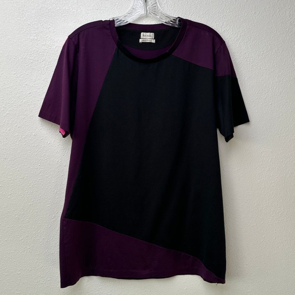 Paul Smith Paul Smith Tee Black Purple Womens US L Colorblock Size L / US 10 / IT 46 - 3 Thumbnail
