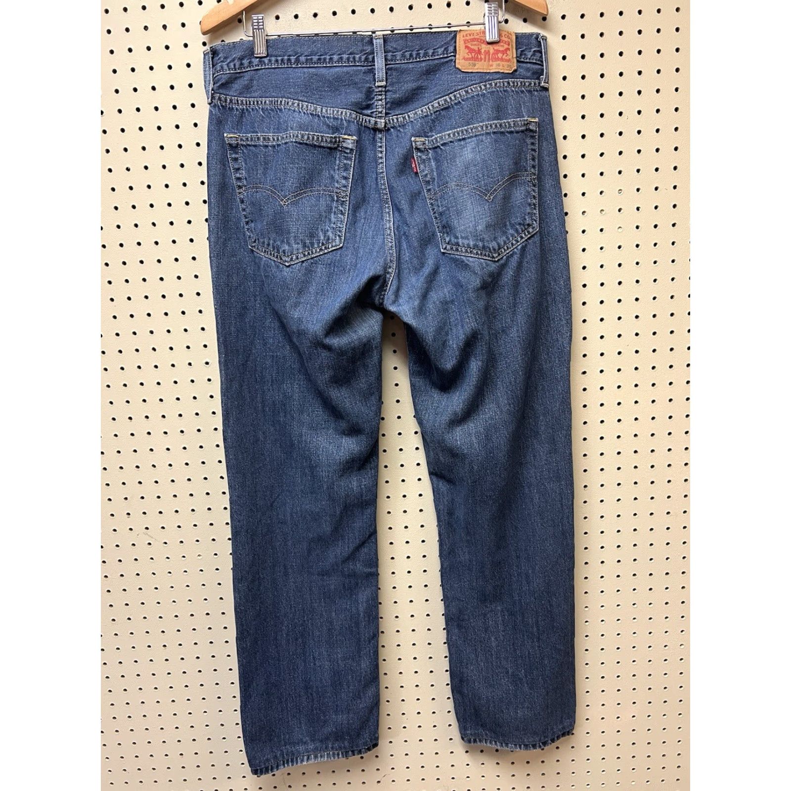 Levi's Levi's 559 Jeans - Denim, Straight, Relaxed Fit, 35x30 - Blue, Cotton, Regular, Men Size US 35 - 2 Thumbnail