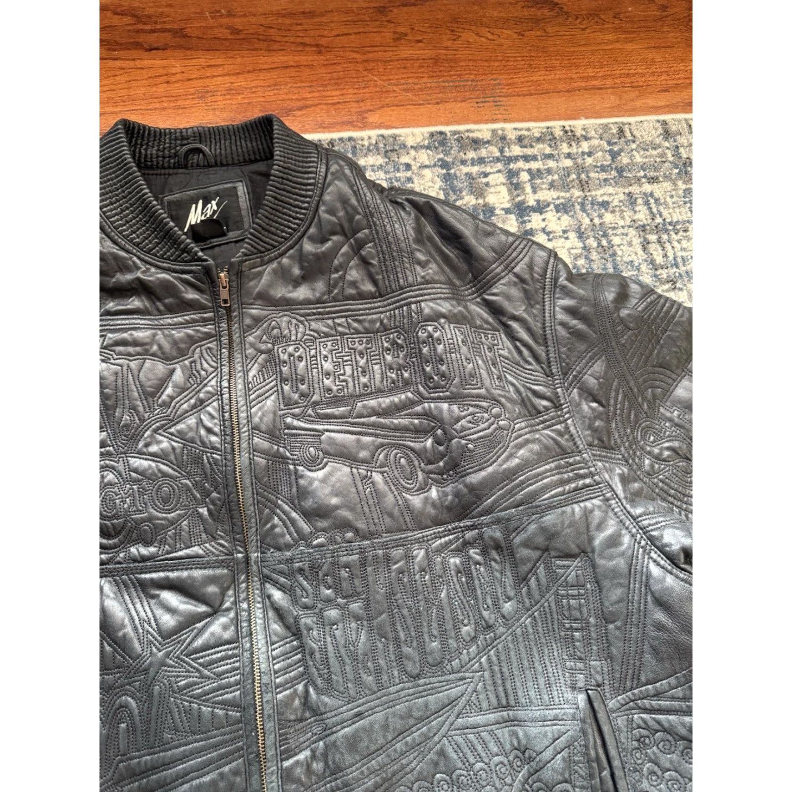 Vintage VINTAGE Max Leather Jacket 6XL Black Lambskin City Hip Hop Mens Vintage 90s Size US XXL / EU 58 / 5 - 7 Thumbnail
