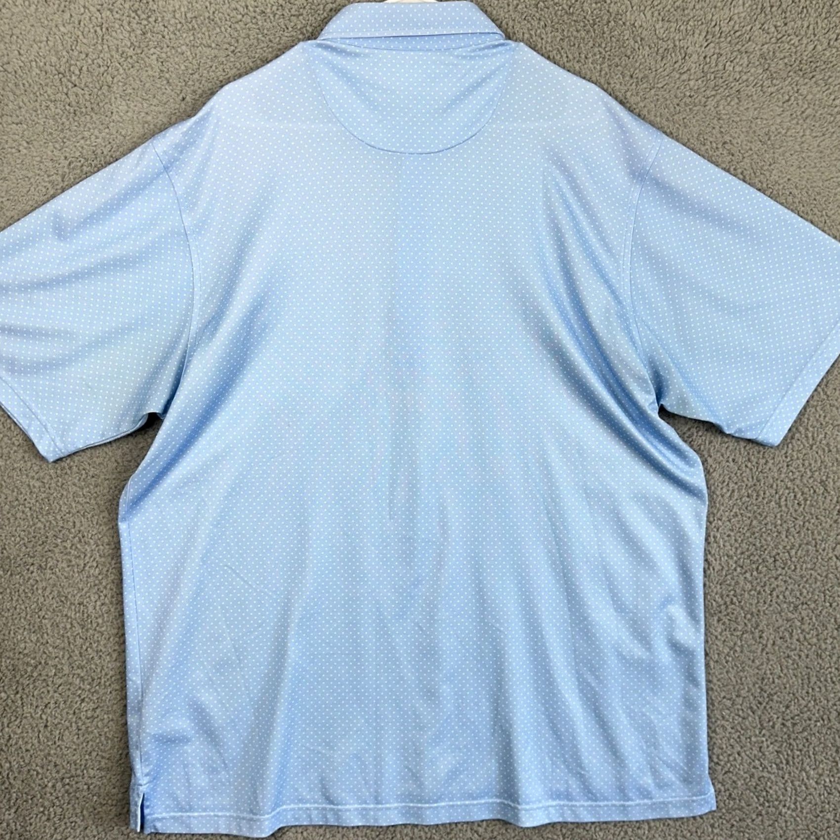 Vintage Donald Ross Polo Shirt Shirt Mens XL Light Blue White Dots Short Sleeve Rugby Pocket Size US XL / EU 56 / 4 - 3 Thumbnail