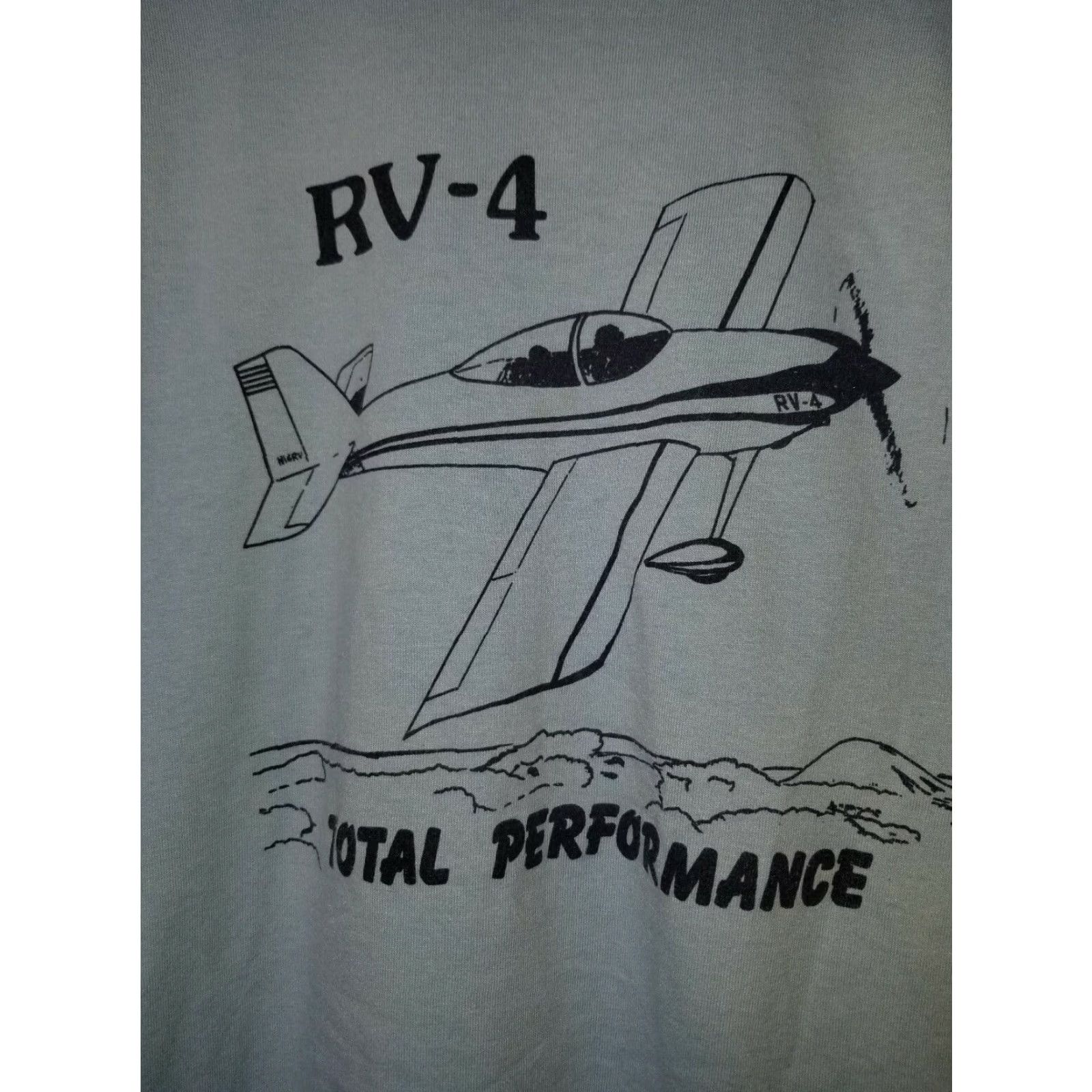Vintage VINTAGE Oneita Airplane Shirt Men L Blue 1980s RV4 RV-4 Single Stitch Made in USA Mens Size US L / EU 52-54 / 3 - 4 Thumbnail