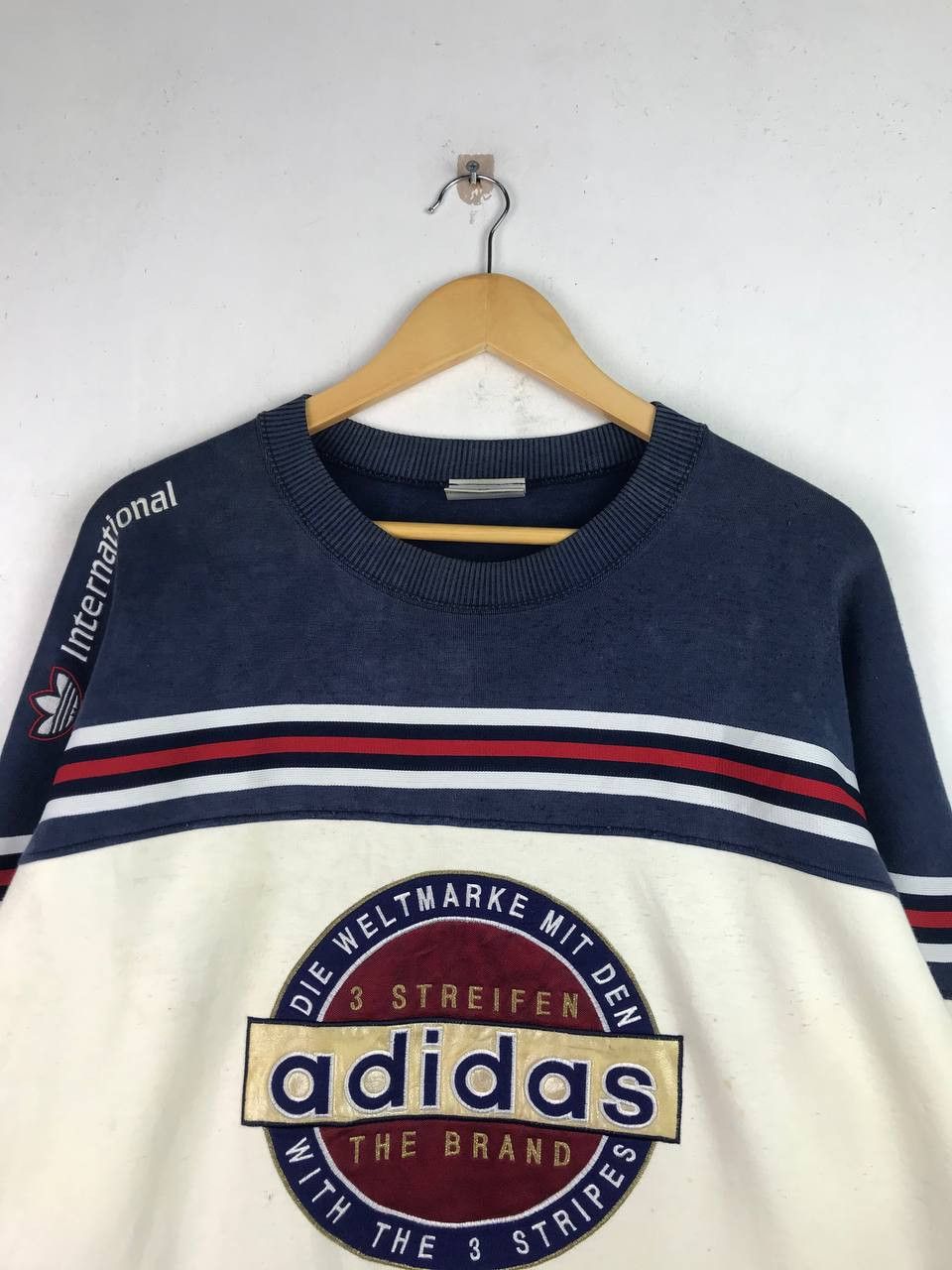 Adidas × Japanese Brand × Vintage Vintage 90's Adidas Big Logo Spellout Sweatshirt Size US L / EU 52-54 / 3 - 3 Thumbnail