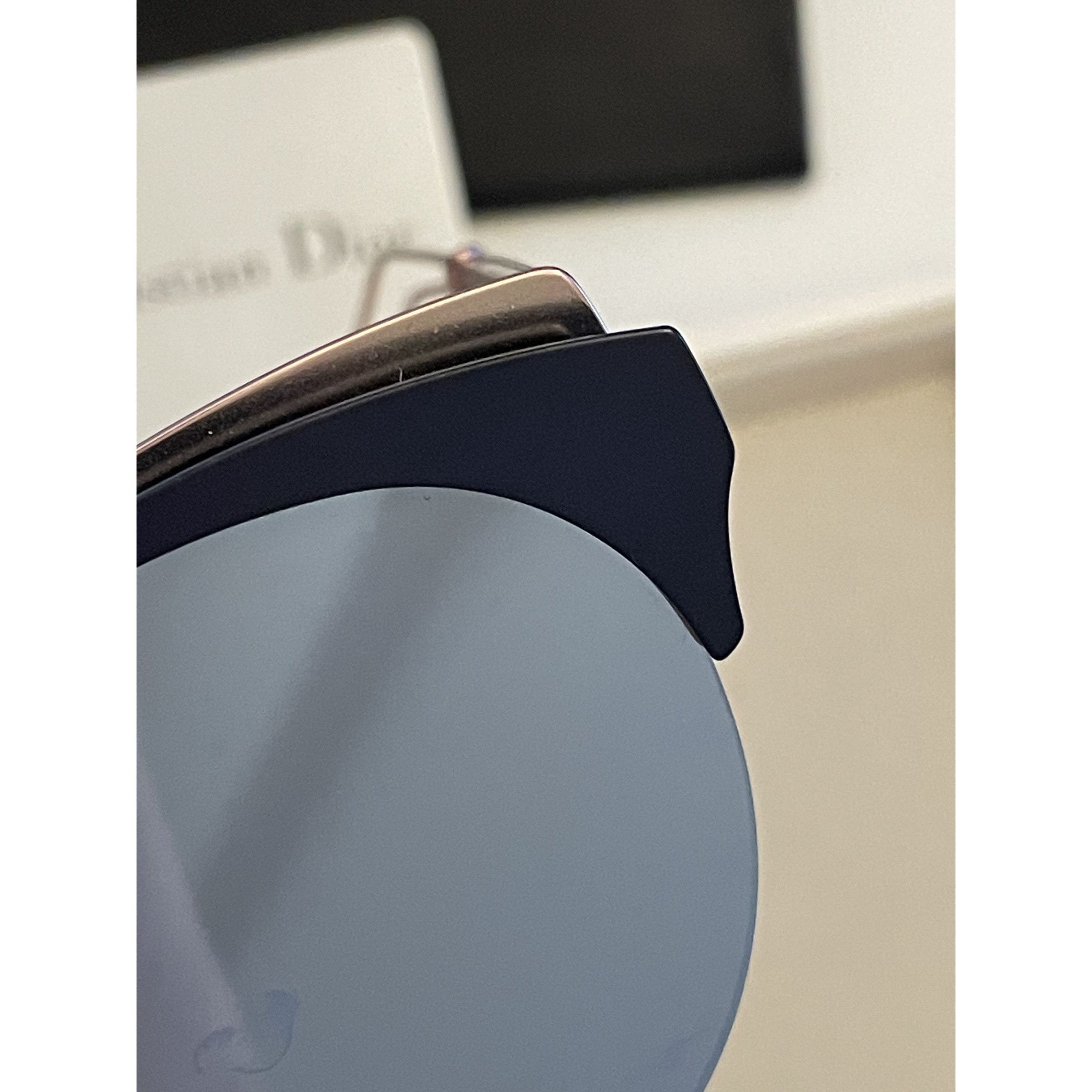 Dior Christian Dior Metal Cat-Eye Sunglasses With Mirror Lenses & Size ONE SIZE - 7 Thumbnail