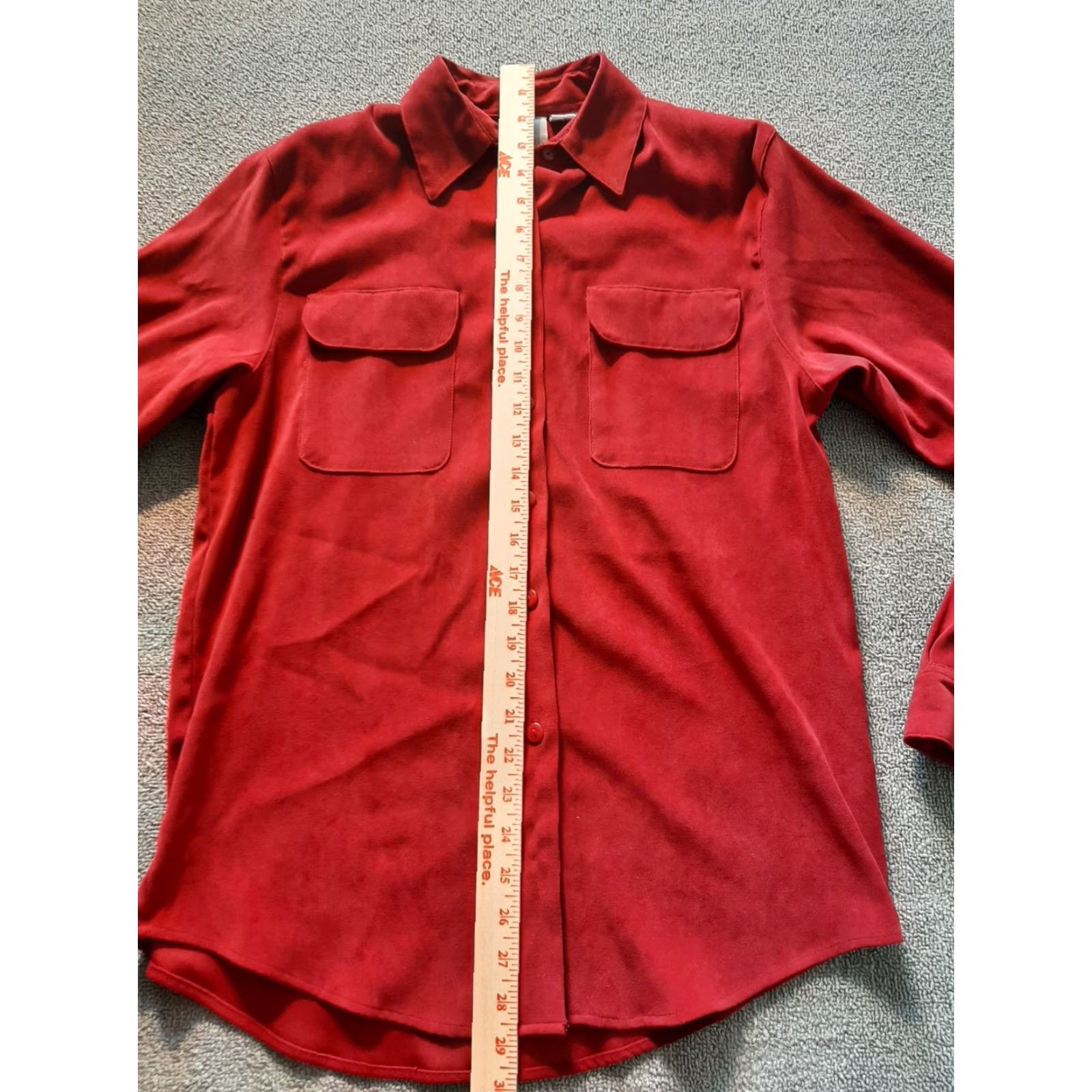 Vintage VINTAGE Liz Thomas Shirt Women Button-Up Long Sleeve Red 40" Chest Size S 2 Pocket Size S / US 4 / IT 40 - 2 Thumbnail