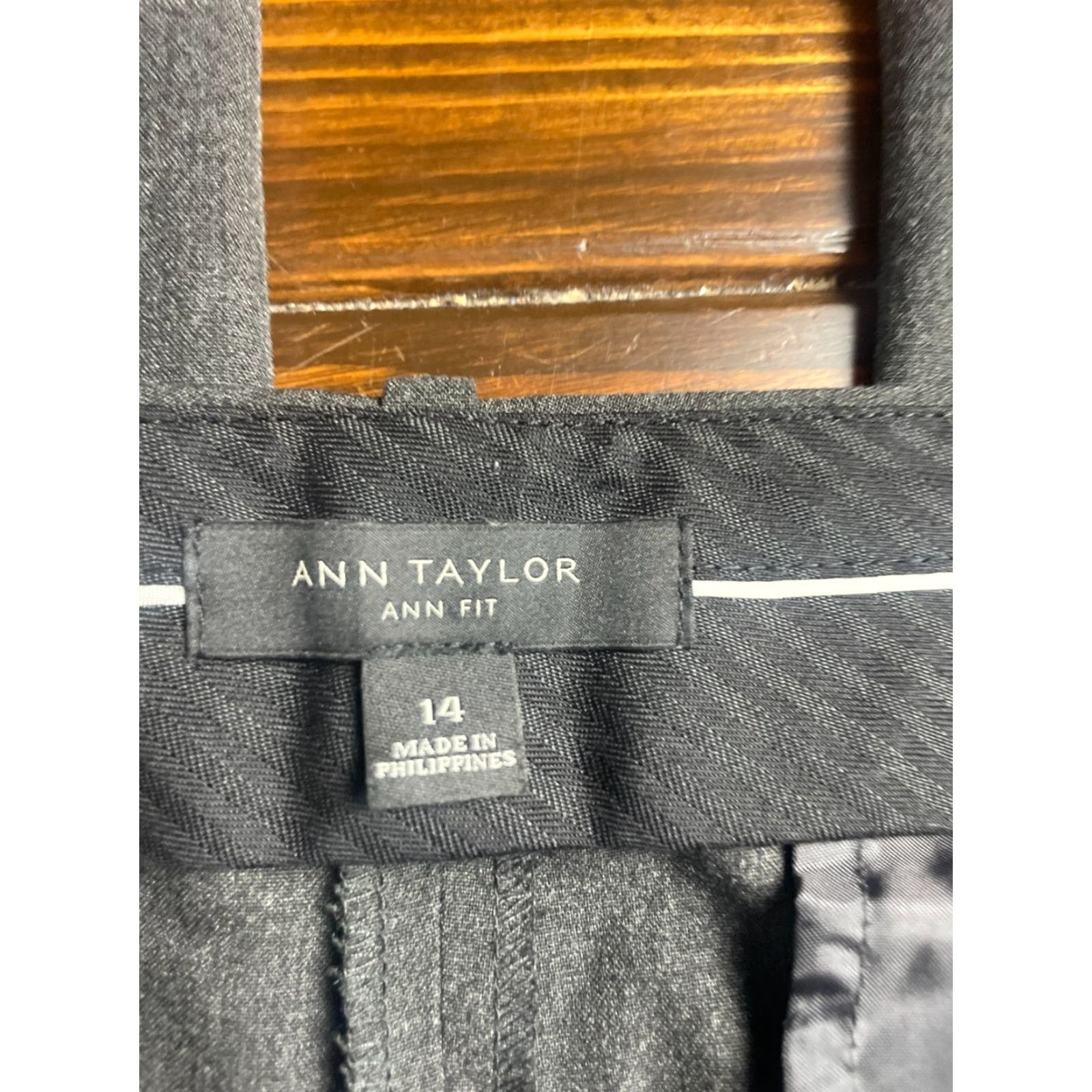 Ann Taylor Ann Taylor Women's Pants Dress Pants, Size 14, Gray, Ann Fit, Straight Leg, Flat Front, Inseam 32 in, Polyester Blend, Hook & Eye, Regular Size 25" / US 0 / IT 36 - 6 Thumbnail