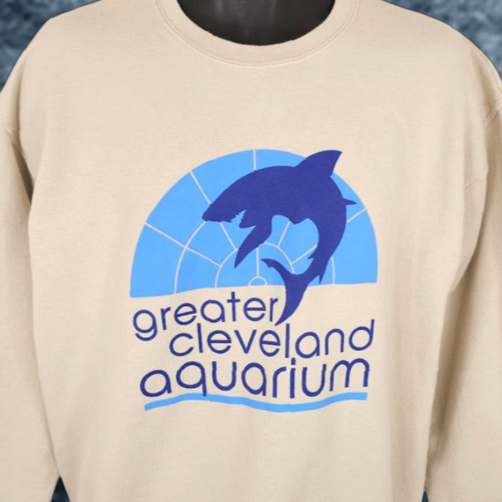 Vintage VINTAGE MV Sport Greater Cleveland Aquarium Sweatshirt Mens L Beige Y2K Souvenir Size US L / EU 52-54 / 3 - 1 Thumbnail