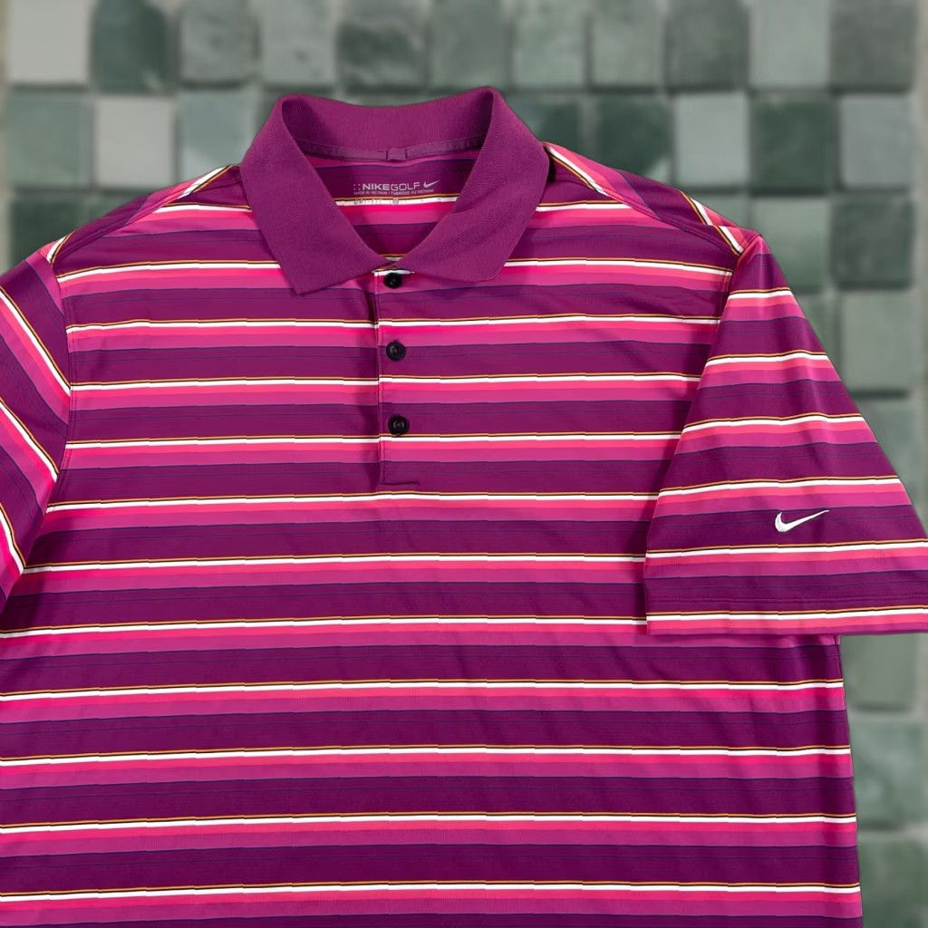 Nike Nike Golf Polo Shirt Men L Multi Striped Dri-Fit Performance SS NWOT0 Size US L / EU 52-54 / 3 - 1 Thumbnail