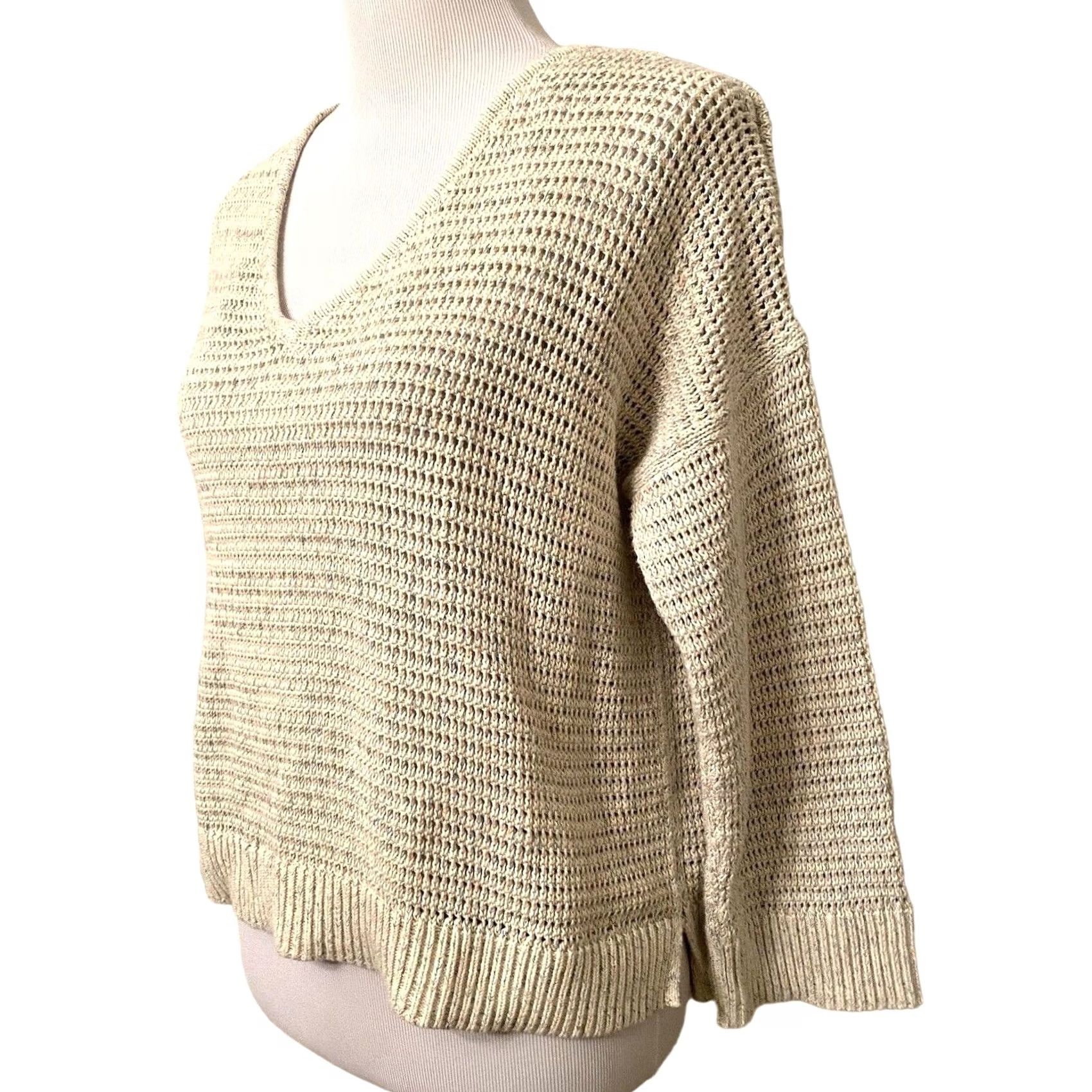 Madewell Madewell Pullover Sweater Rainbow Beige Open Stitch Sz S Womens Size S / US 4 / IT 40 - 2 Thumbnail