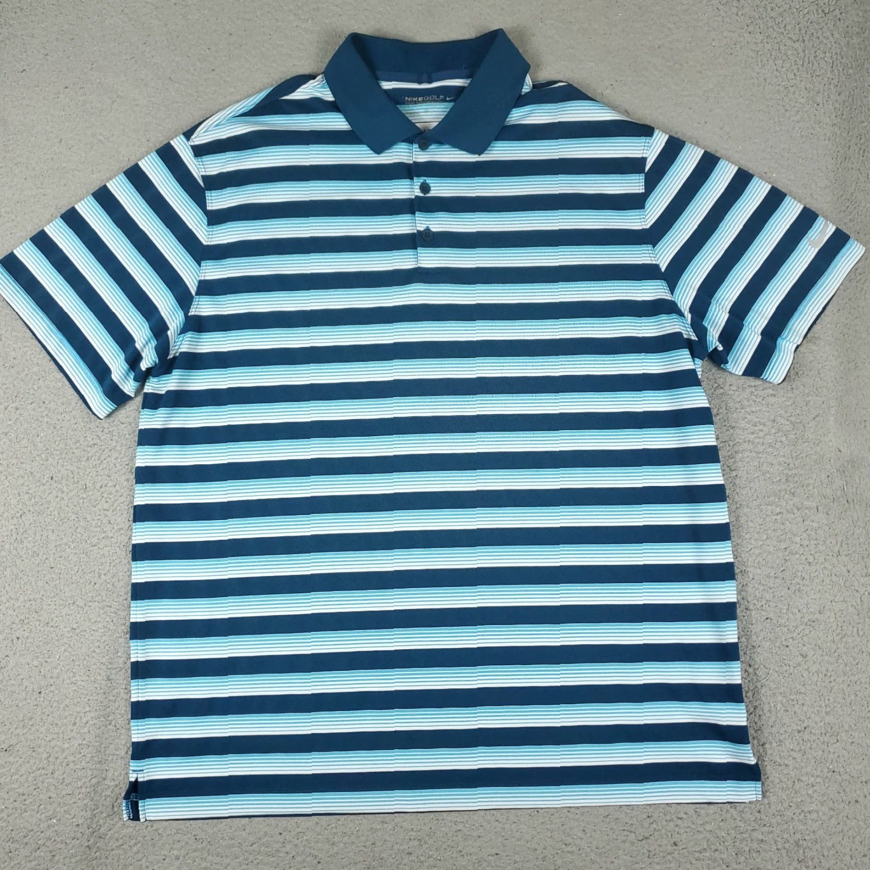 Nike Nike Polo Shirt Mens XL Blue Striped Swoosh Golf Casual Short Sleeve Size US XL / EU 56 / 4 - 2 Thumbnail