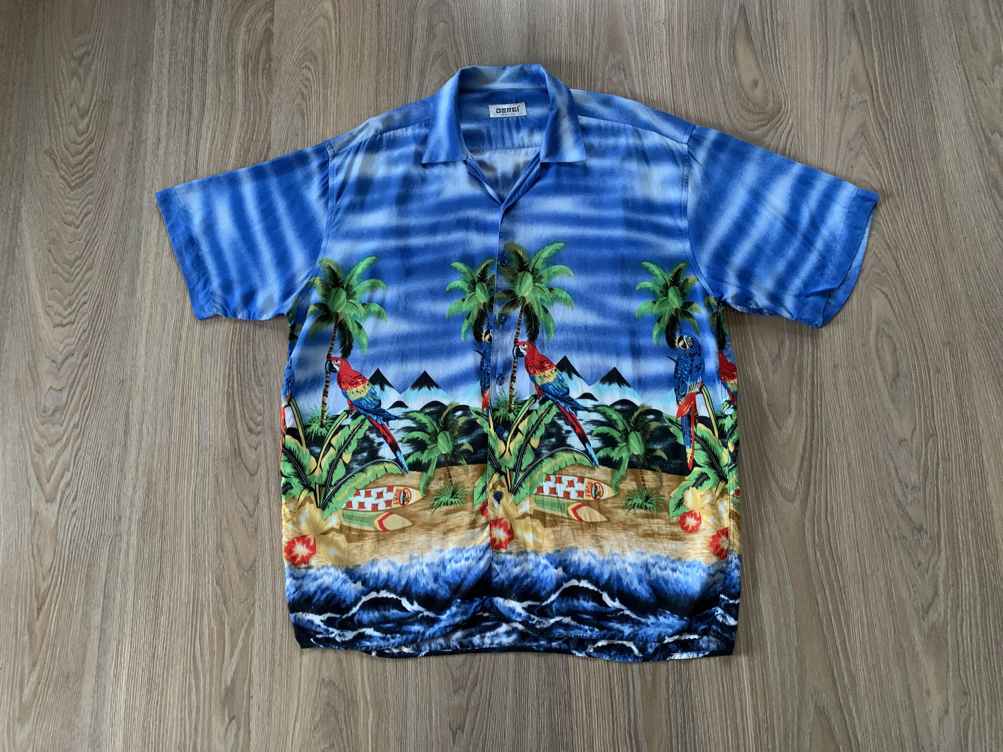 Vintage Dergi Printed Hawaiian Shirt Size US L / EU 52-54 / 3 - 2 Thumbnail