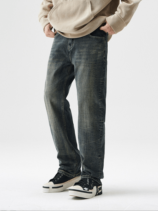 Japanese Brand American retro trend distressed straight jeans Size US 32 / EU 48 - 2 Thumbnail