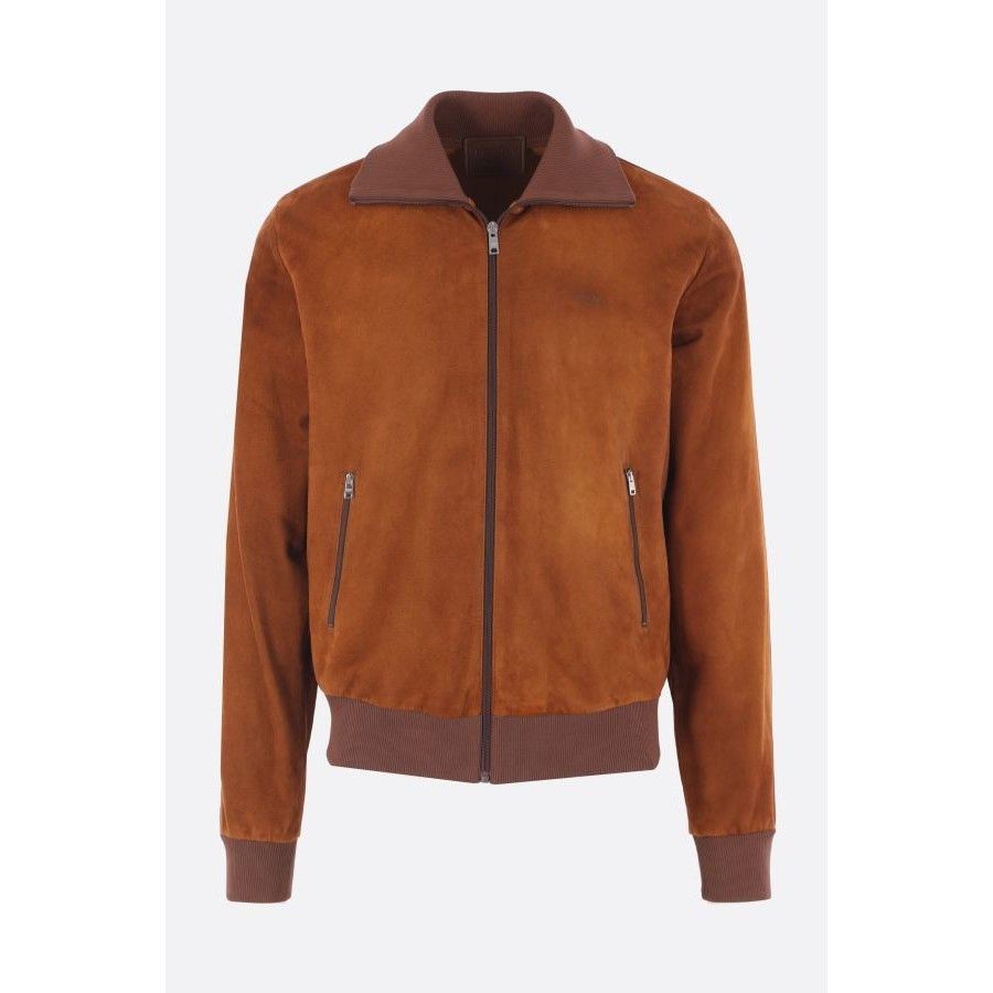 Prada PRADA Brown Suede Bomber Jacket New & Authentic (Men's size: Size US M / EU 48-50 / 2 - 1 Thumbnail