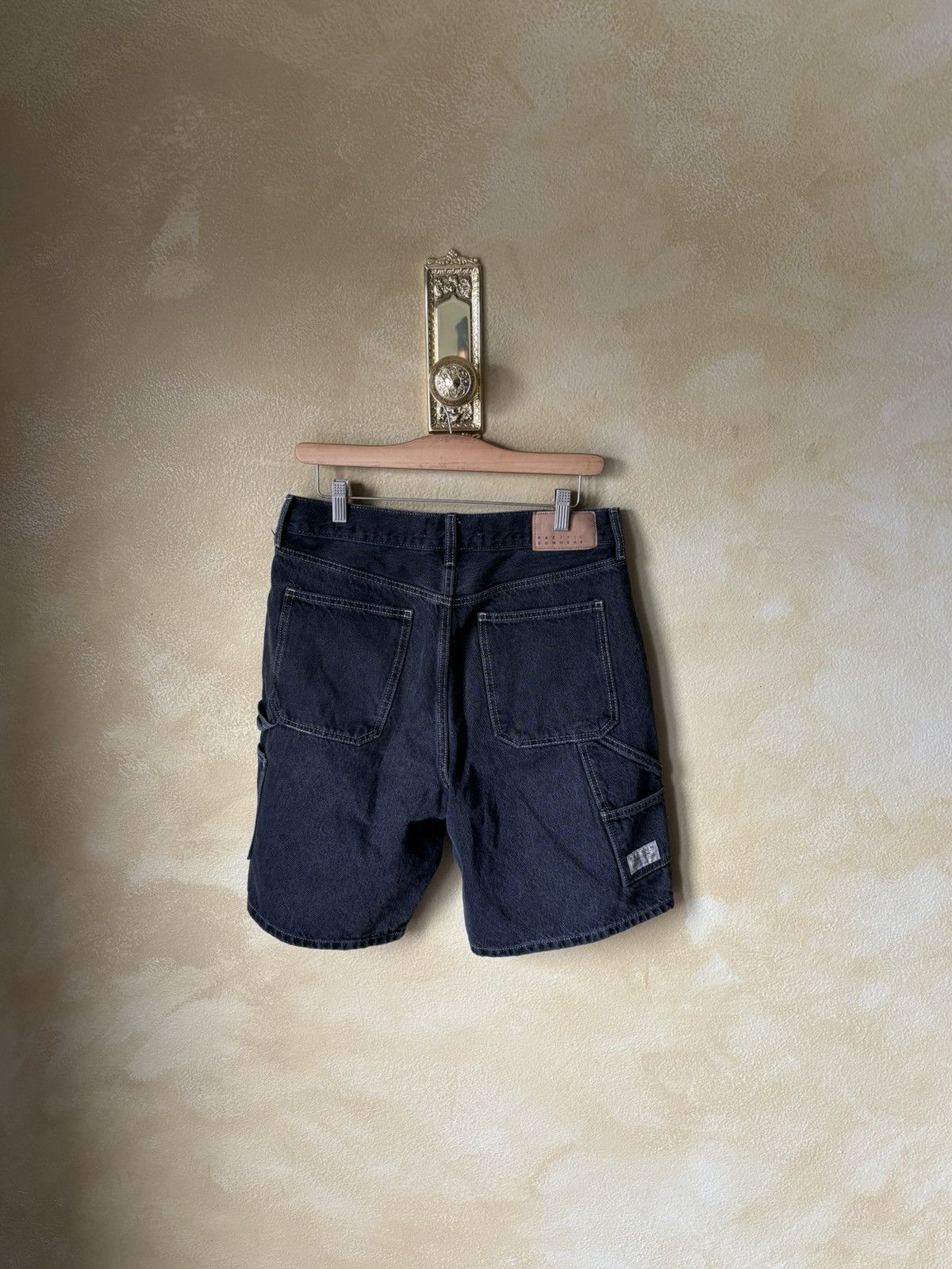 Pacsun Pacsun Black Baggy Denim Carpenter Shorts Size US 30 / EU 46 - 2 Thumbnail
