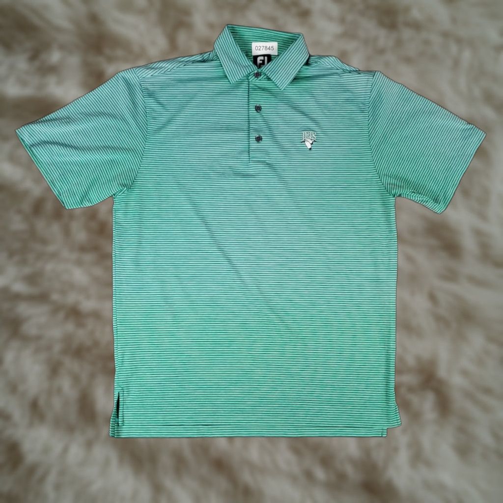 Footjoy FJ Polo Shirt Mens Medium Green Striped Golf Casual Short Sleeve Shirt Size US M / EU 48-50 / 2 - 1 Thumbnail