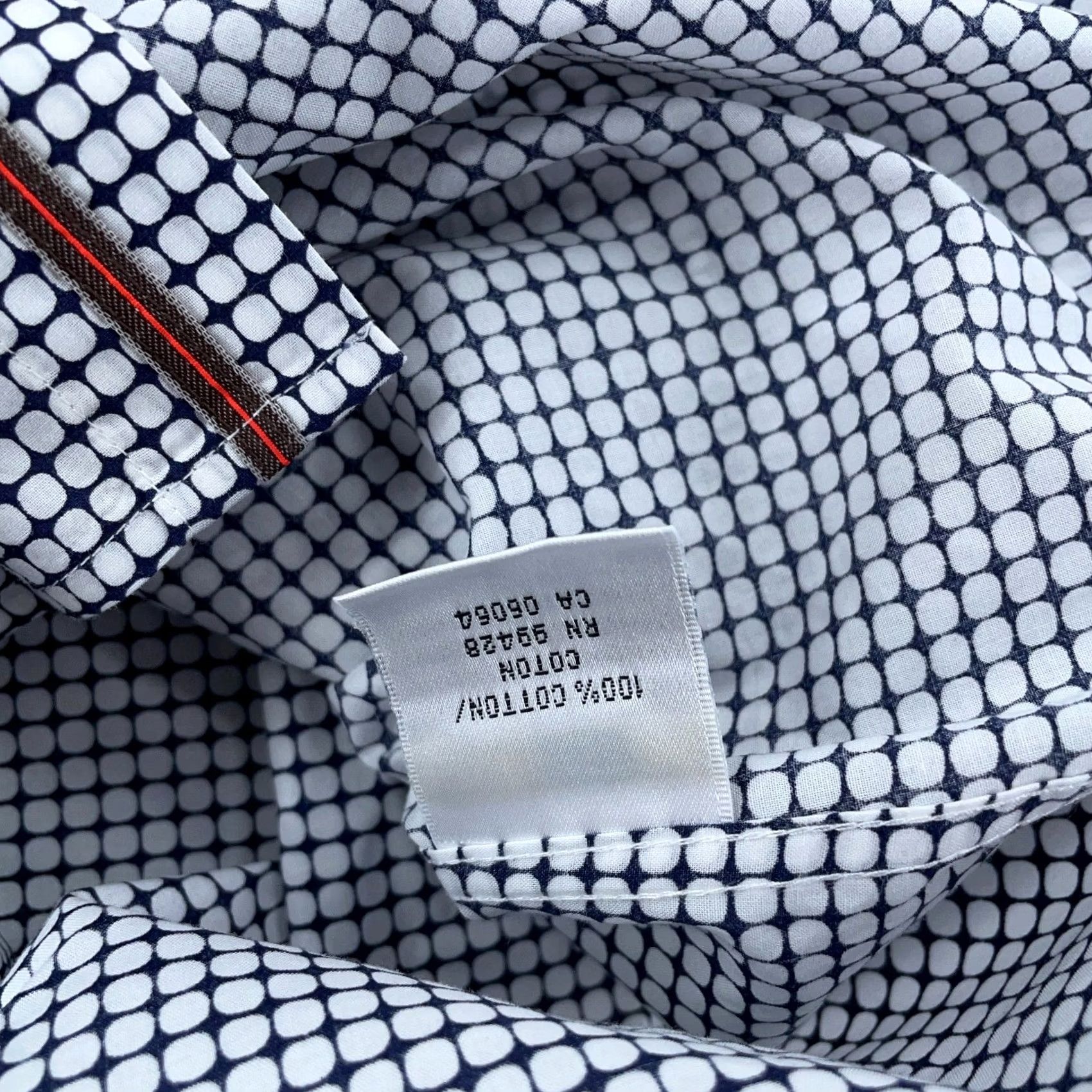 BUGATCHI Bugatchi Uomo Shirt Mens L White Black Polka Dot Shaped Fit Button Up Size US L / EU 52-54 / 3 - 4 Thumbnail