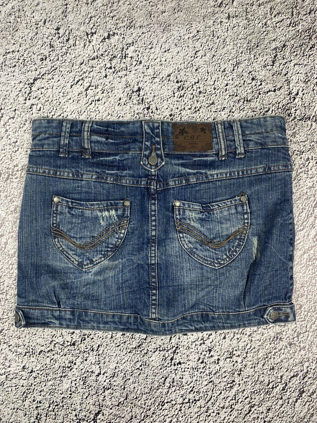 Vintage Vintage Y2K faded denim mini skirt 00s juicy style 38 Size 26" / US 2 / IT 38 - 3 Thumbnail