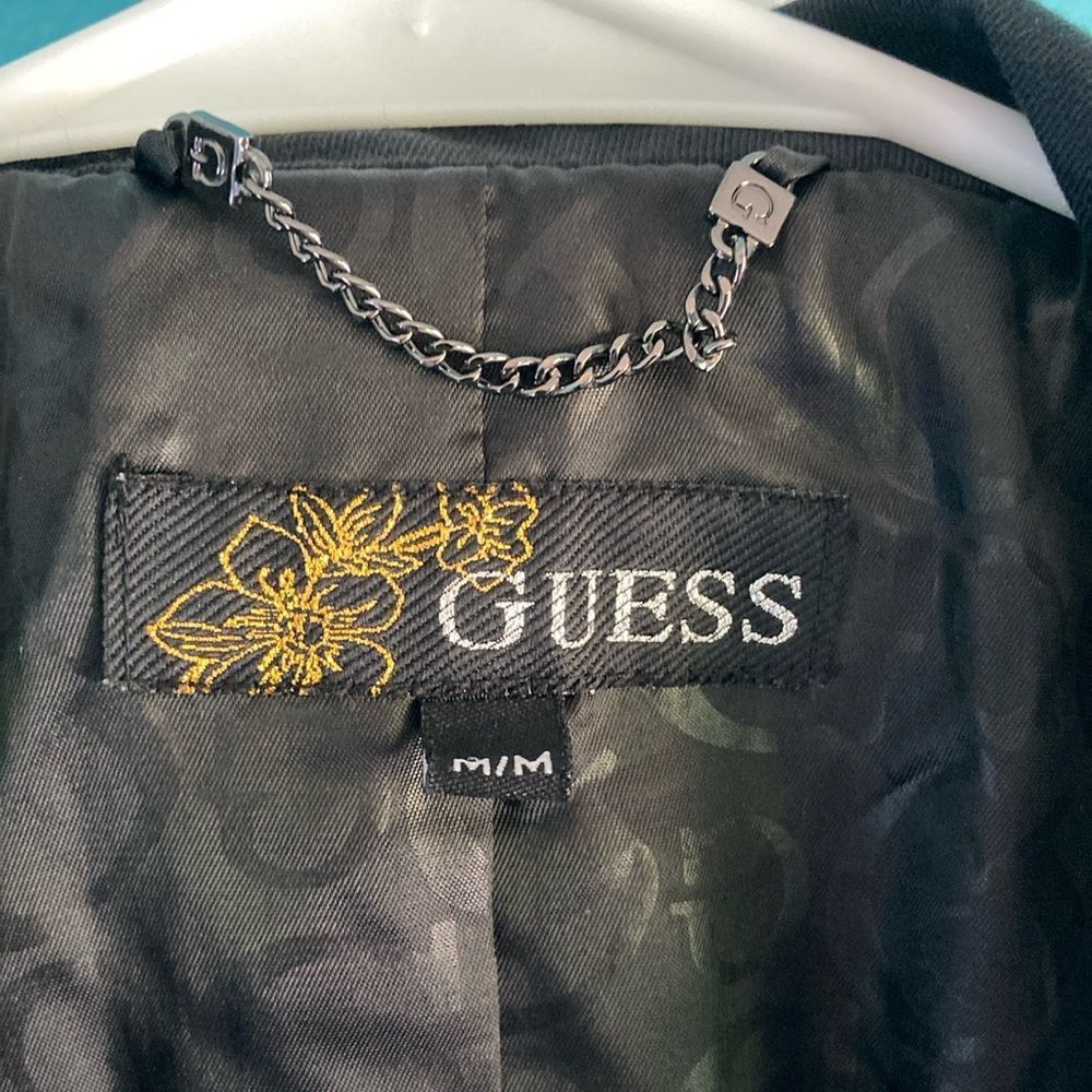 Guess Guess Womens Size M Black Button Front Trench Coat Size M / US 6-8 / IT 42-44 - 3 Thumbnail