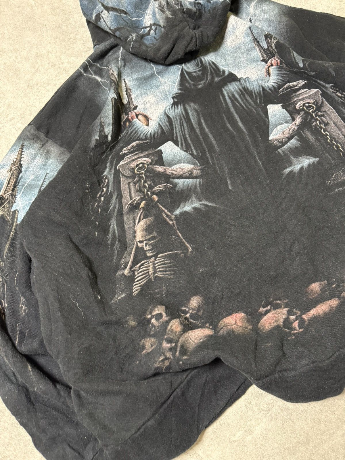 If Six Was Nine Vintage LGB IfSixWasNine Style Skull Print Spiral Hoodie Size US XL / EU 56 / 4 - 14 Thumbnail