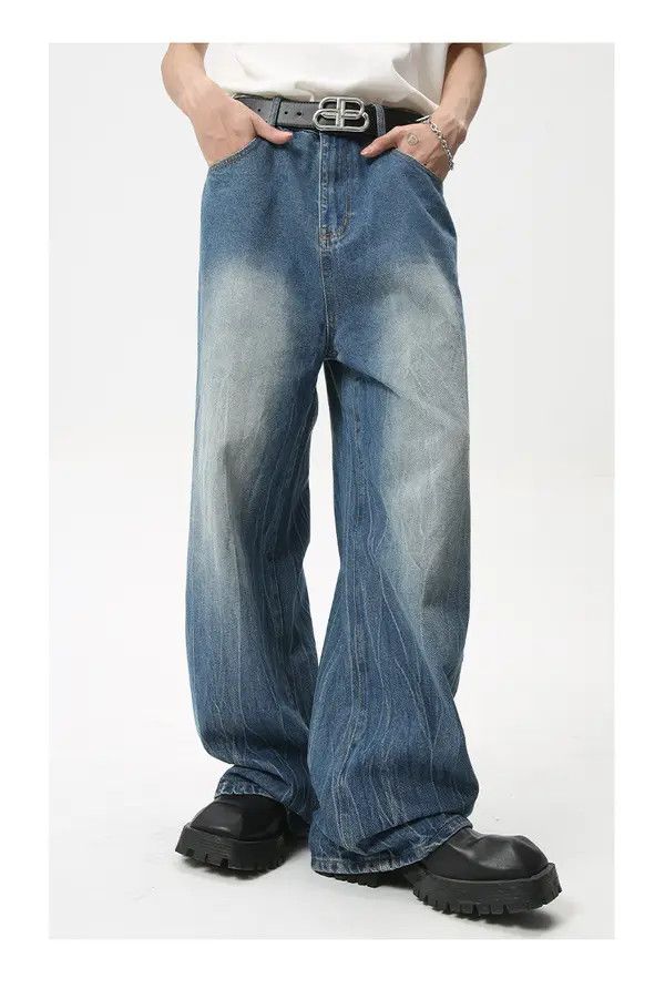Japanese Brand Ishida x Mari Lightning pattern design straight jeans casual Size US 32 / EU 48 - 7 Thumbnail
