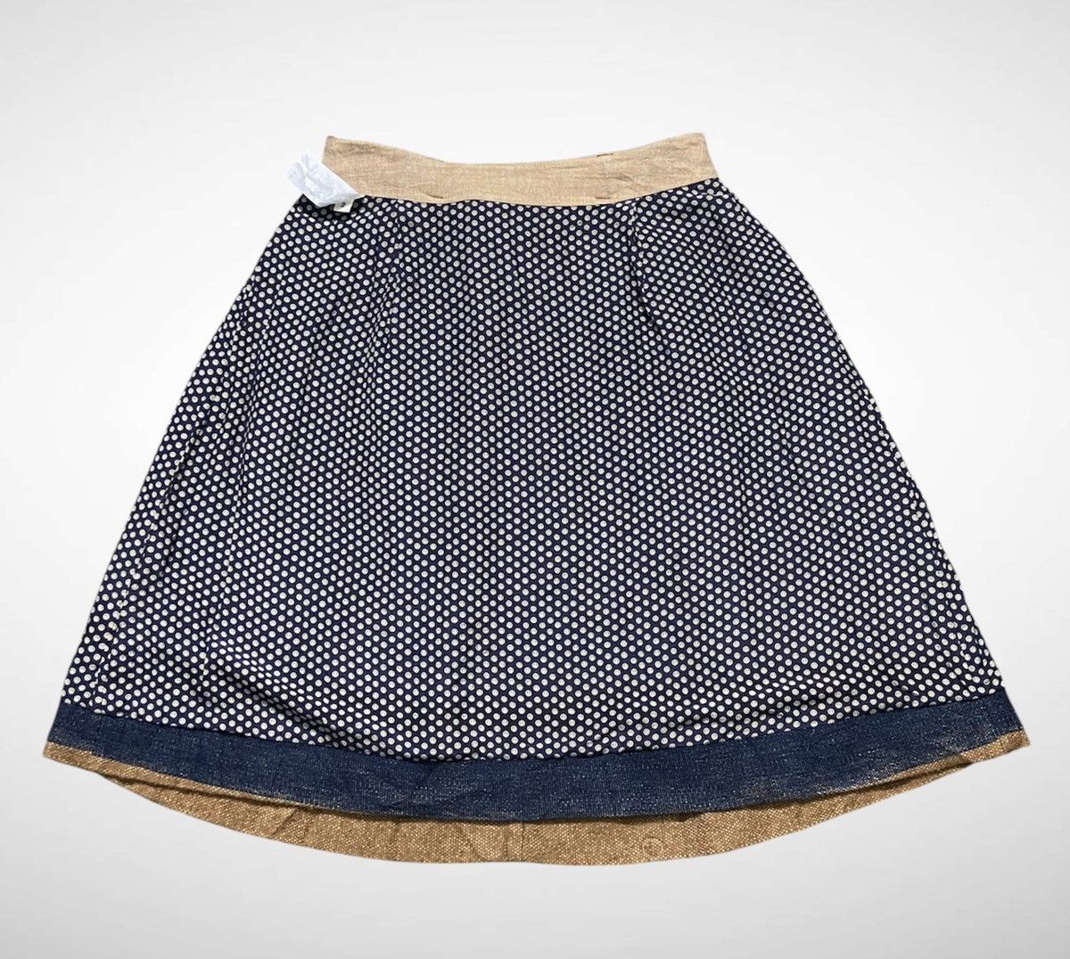 45rpm 45rpm Badou-R Indigo Stripe Midi Skirt with Polka Dot Lining Size 32" / US 10 / IT 46 - 4 Thumbnail