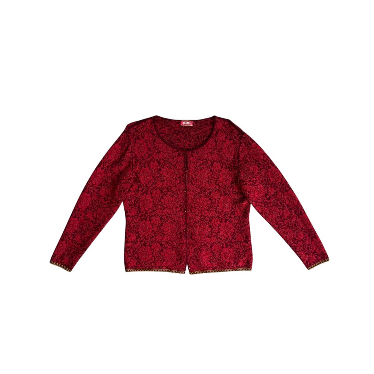 Vintage Vintage Oleana Wool Floral Women Button Cardigan Sweater Size M / US 6-8 / IT 42-44 - 1 Thumbnail