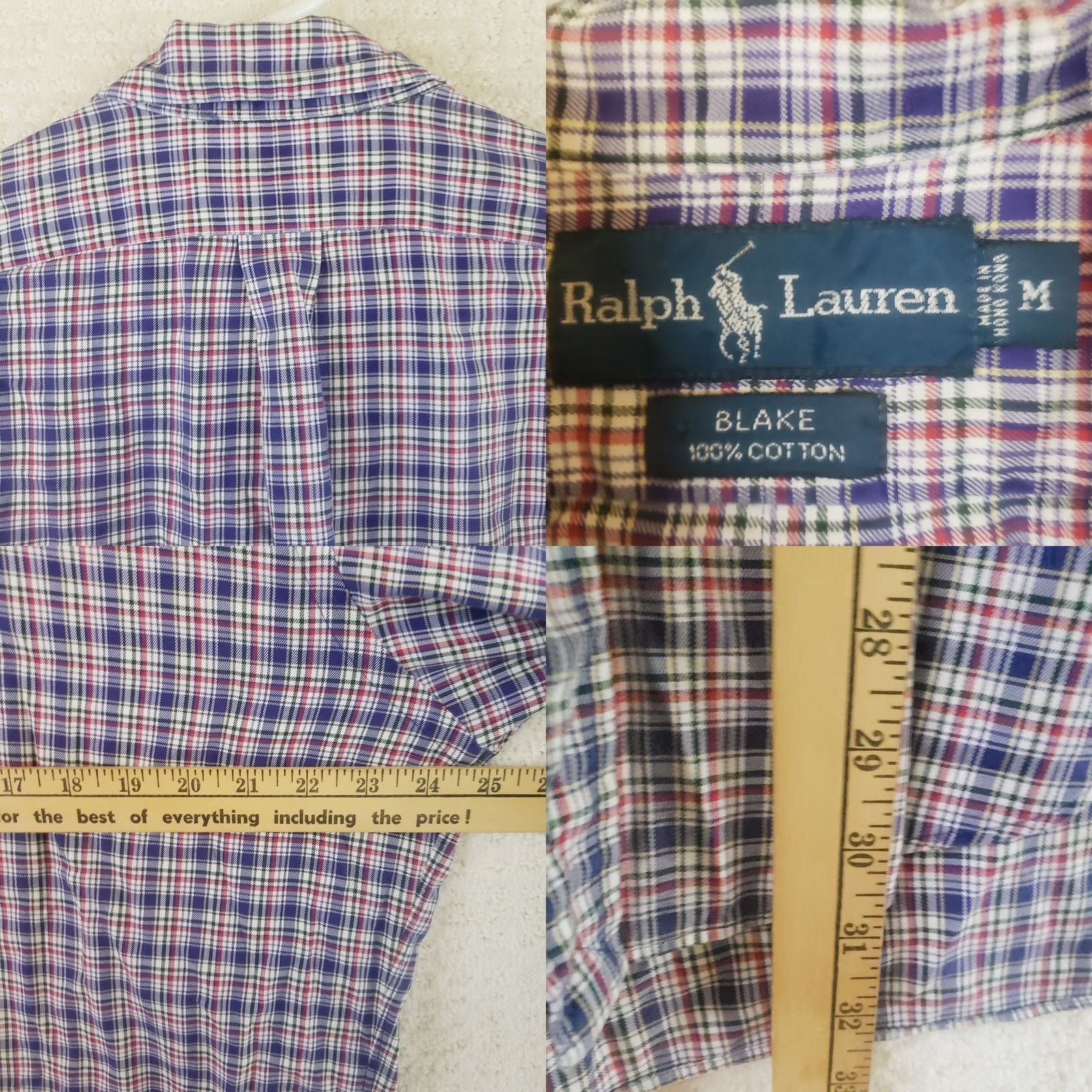 Ralph Lauren Ralph Lauren Blake Button-Down Shirt Medium Plaid Classic Preppy Heritage Men's Casual Business Travel Shirt Size US M / EU 48-50 / 2 - 9 Thumbnail