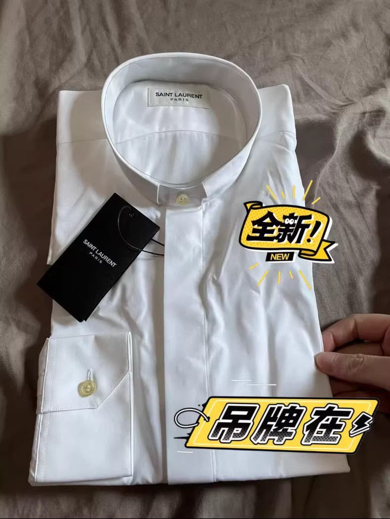 Saint Laurent Paris Saint Laurent White Dress Shirt for Men size 38-2505 Size US M / EU 48-50 / 2 - 1 Thumbnail