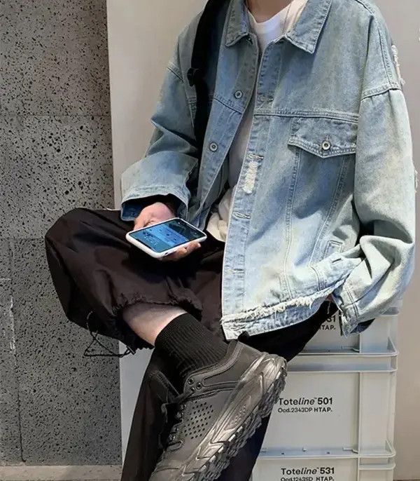 Japanese Brand Mibuki x Maeda Retro Blue Oversized Harajuku Denim Jacket Size US M / EU 48-50 / 2 - 3 Thumbnail