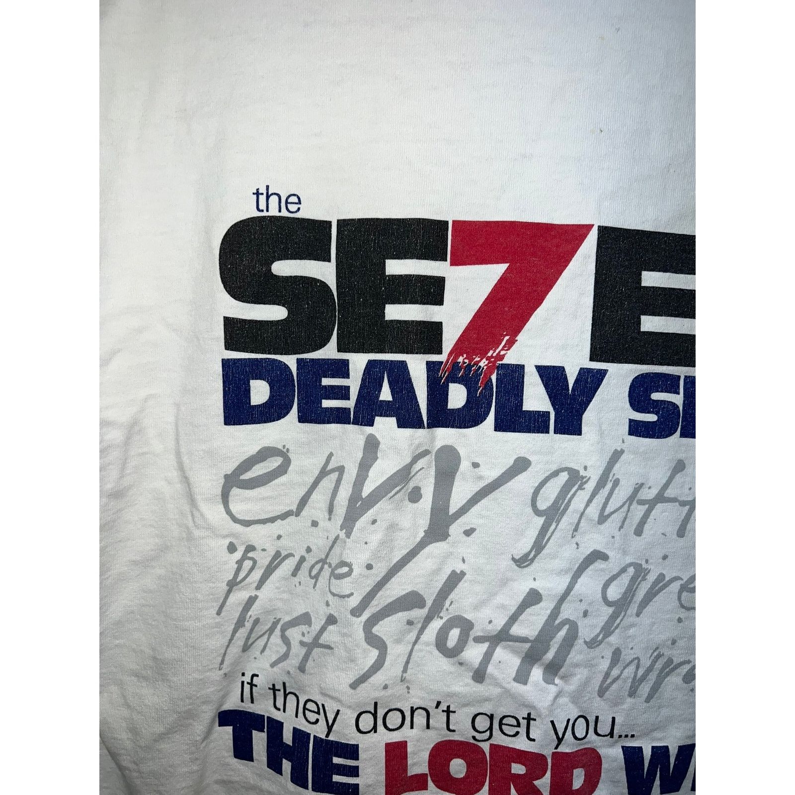 Vintage The Seven Deadly Sins Shirt Jesus The Lord Will Bible Shirt Size US S / EU 44-46 / 1 - 7 Thumbnail