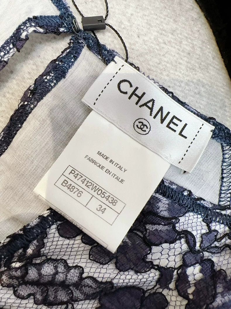 Chanel Chanel Dark blue lace short sleeves Size XXS / US 00 / IT 34 - 6 Thumbnail