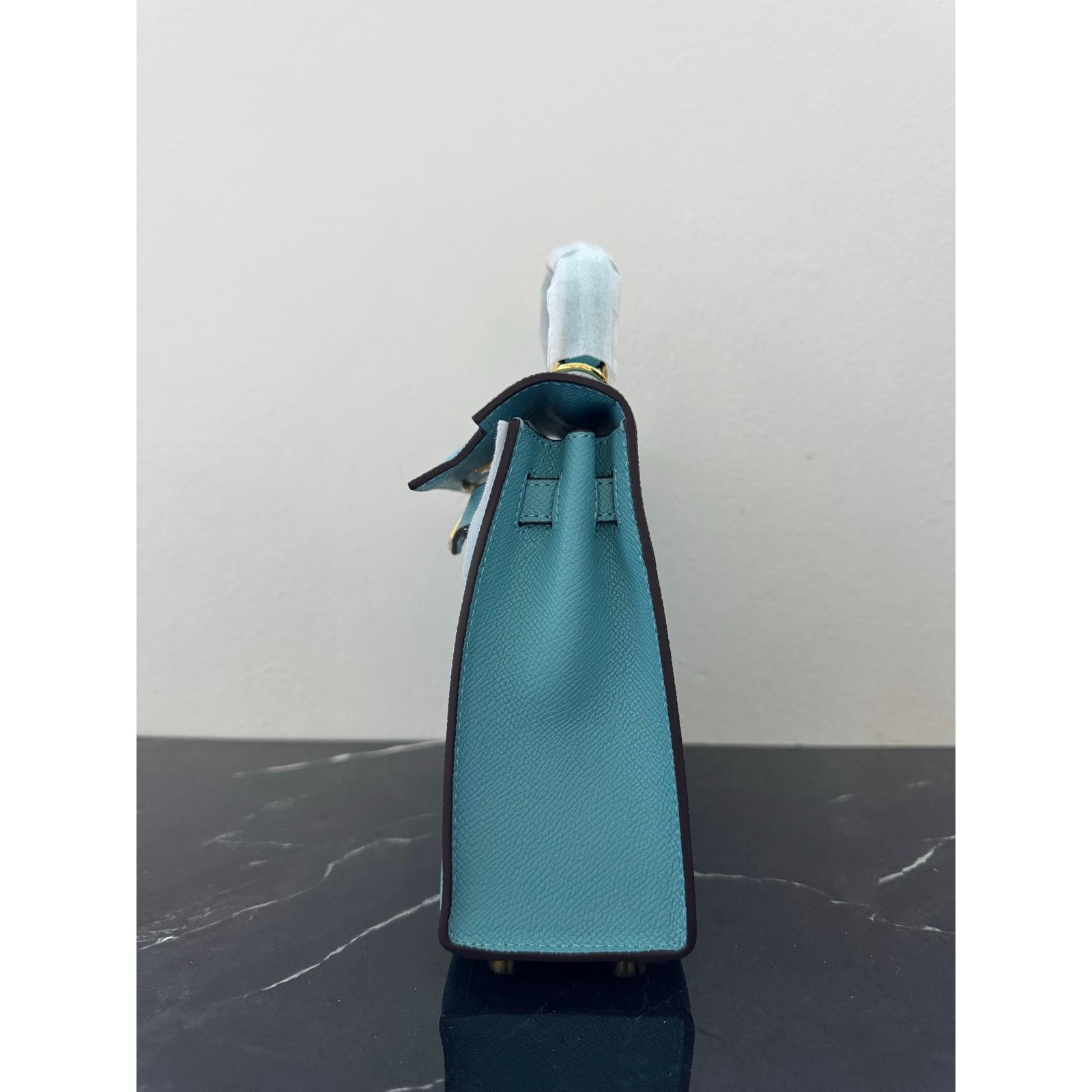 Other Aqua Blue “Kelly-Style” Top Handle Bag Size ONE SIZE - 7 Thumbnail