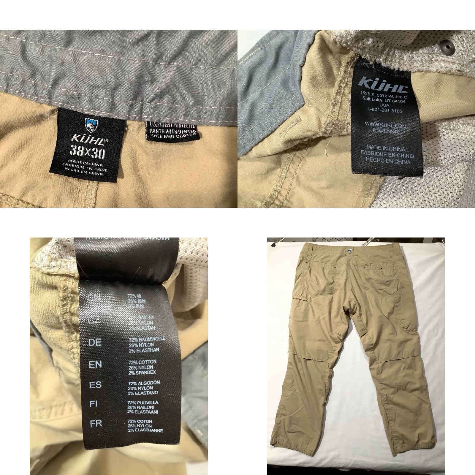 Vintage Kuhl Kontra Air Pant Mens 38 x 29 Beige Cargo Pocket 5-Pocket Breathable Lightweight Size US 38 / EU 54 - 8 Thumbnail