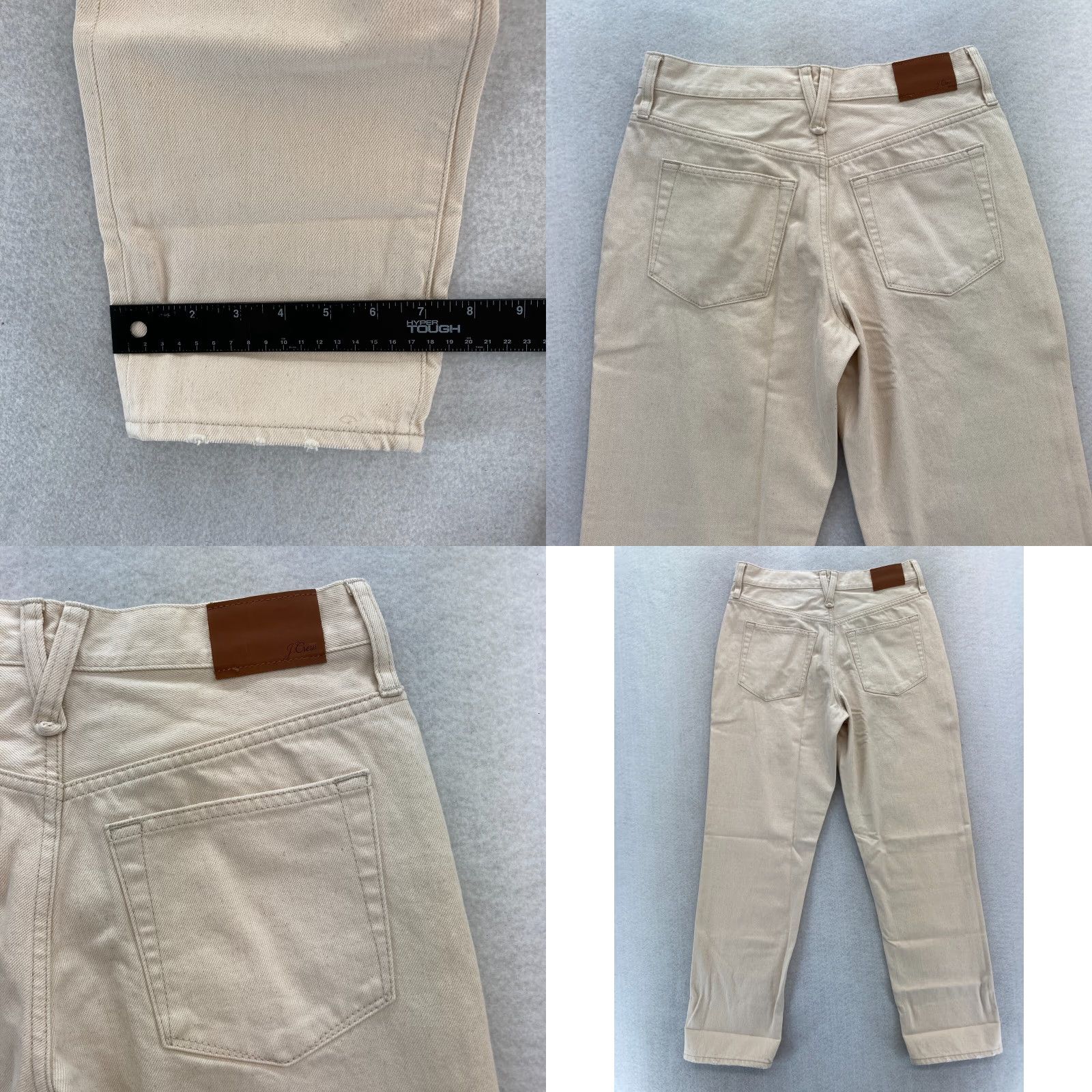 J.Crew J.CREW Jeans Slouchy Boyfriend 25 Beige Denim Ankle Crop Women Regular Rise High Straight Leg 5-Pocket Distressed No Size 42" / US 20 - 9 Thumbnail