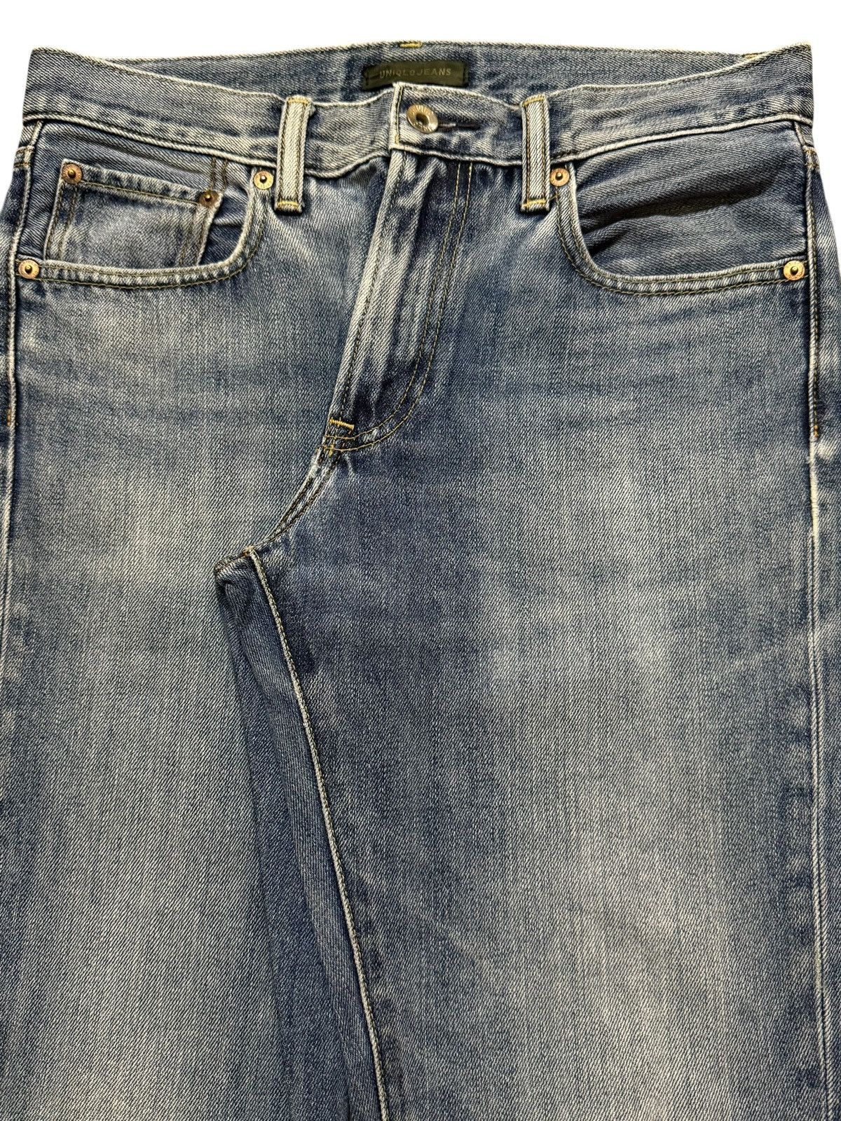 Uniqlo Vintage Y2K Japan Uniqlo Blue Faded l Distress Straight Leg Size US 30 / EU 46 - 3 Thumbnail