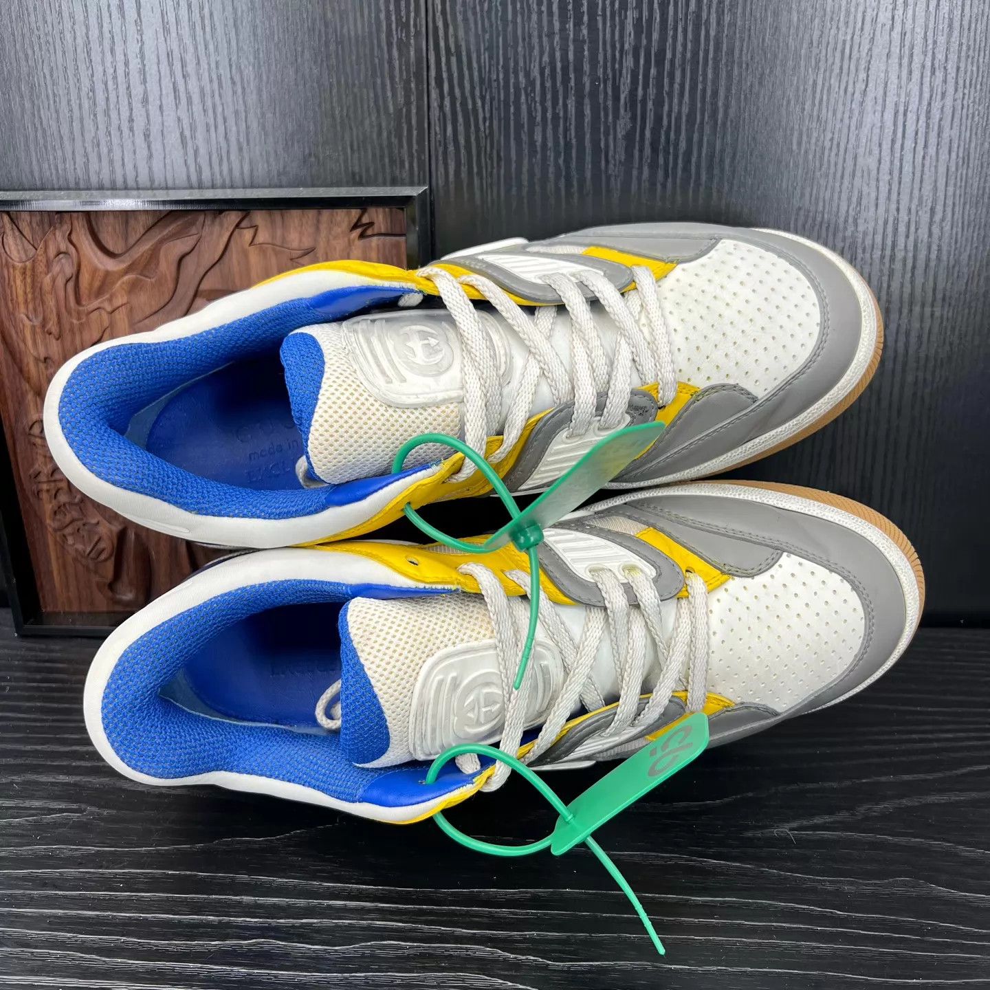 Gucci GUCCI Basket White/Gray/Yellow Distressed 8.5/42.5 Size US 8.5 / EU 41-42 - 7 Thumbnail