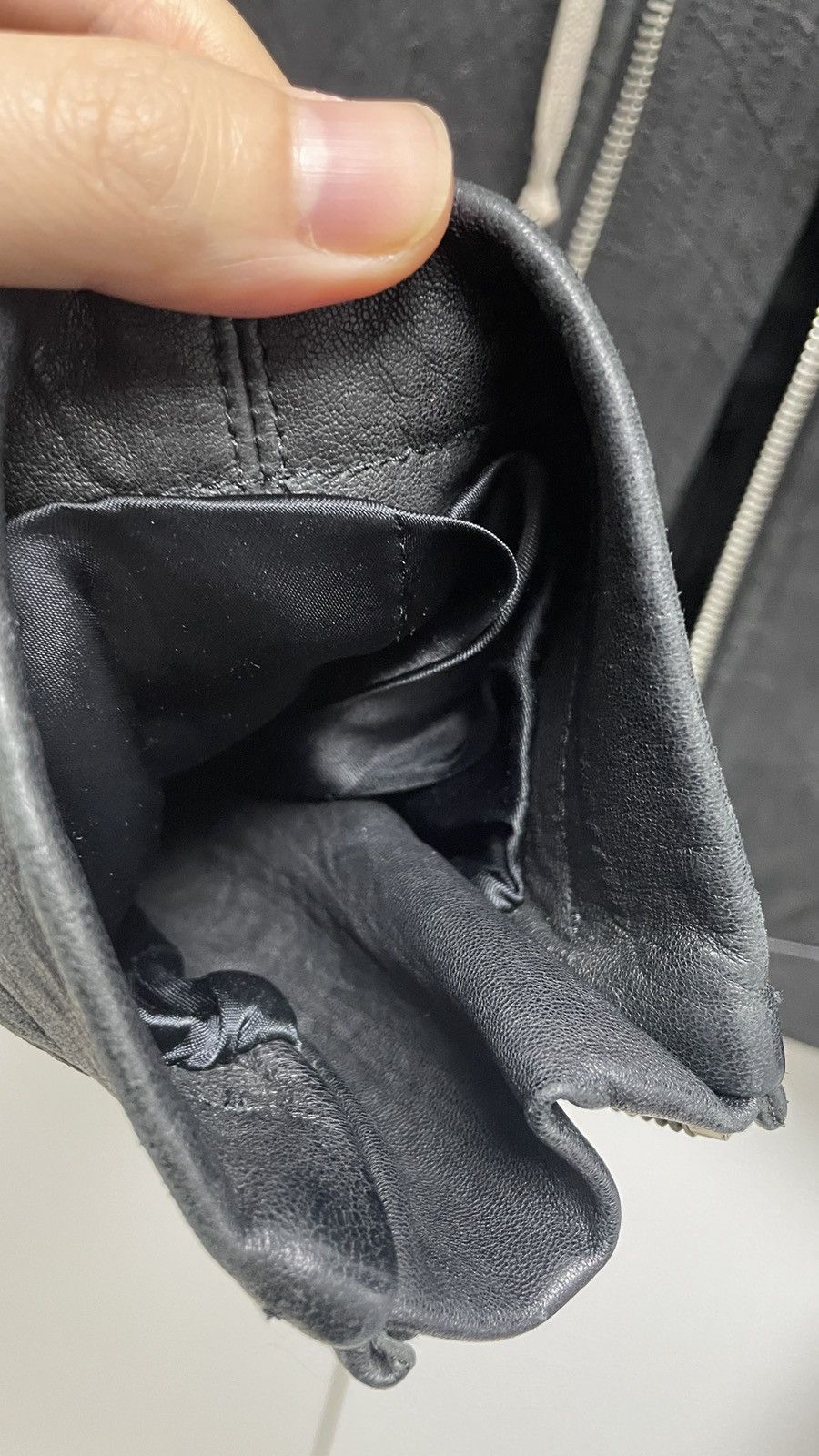 Rick Owens 13f/w Limited leather jacket *mint Hidden hood on neck Size US L / EU 52-54 / 3 - 10 Thumbnail